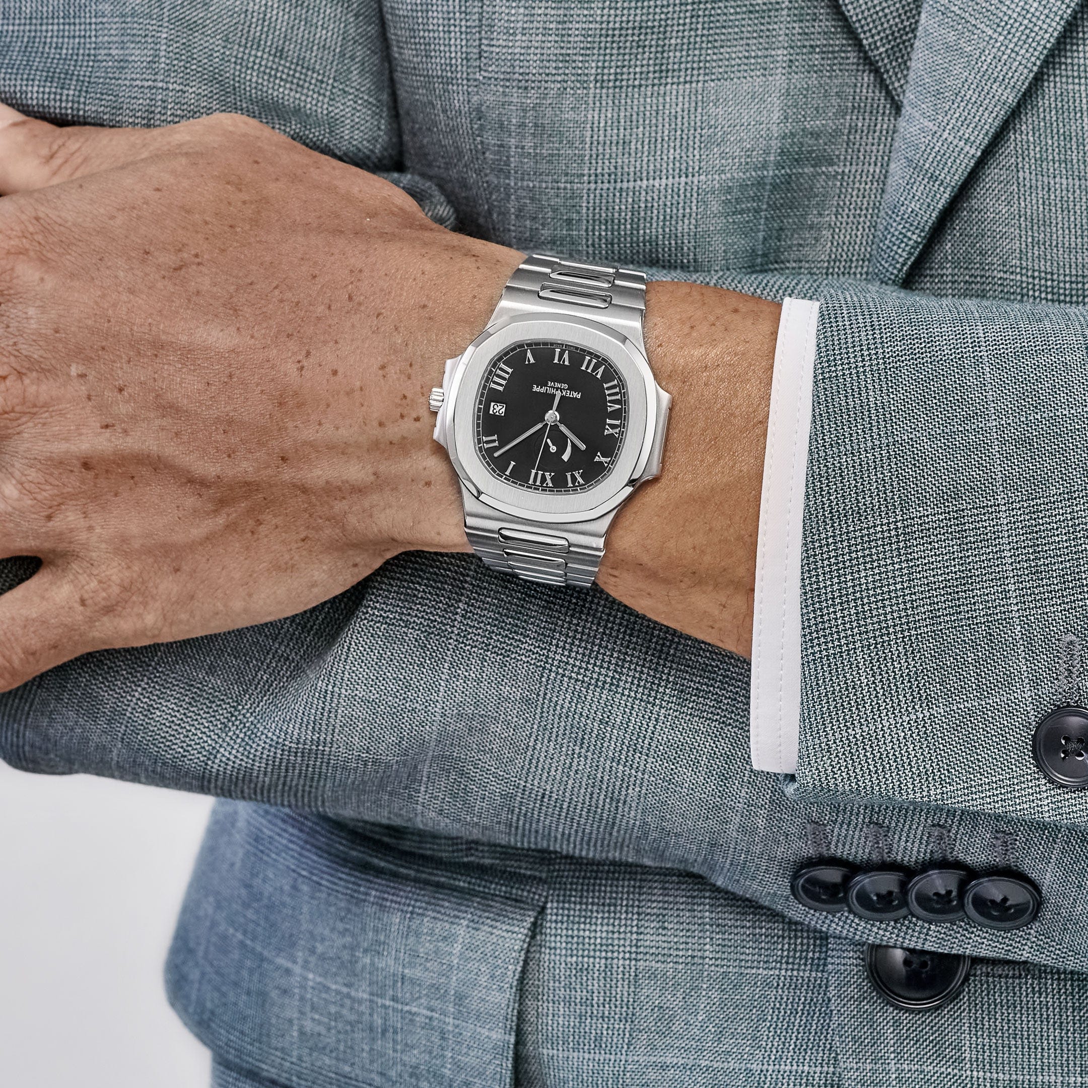 Patek Philippe Nautilus 3710/1A-001 'Jumbo' Power Reserve Indicator Stainless Steel Black Dial