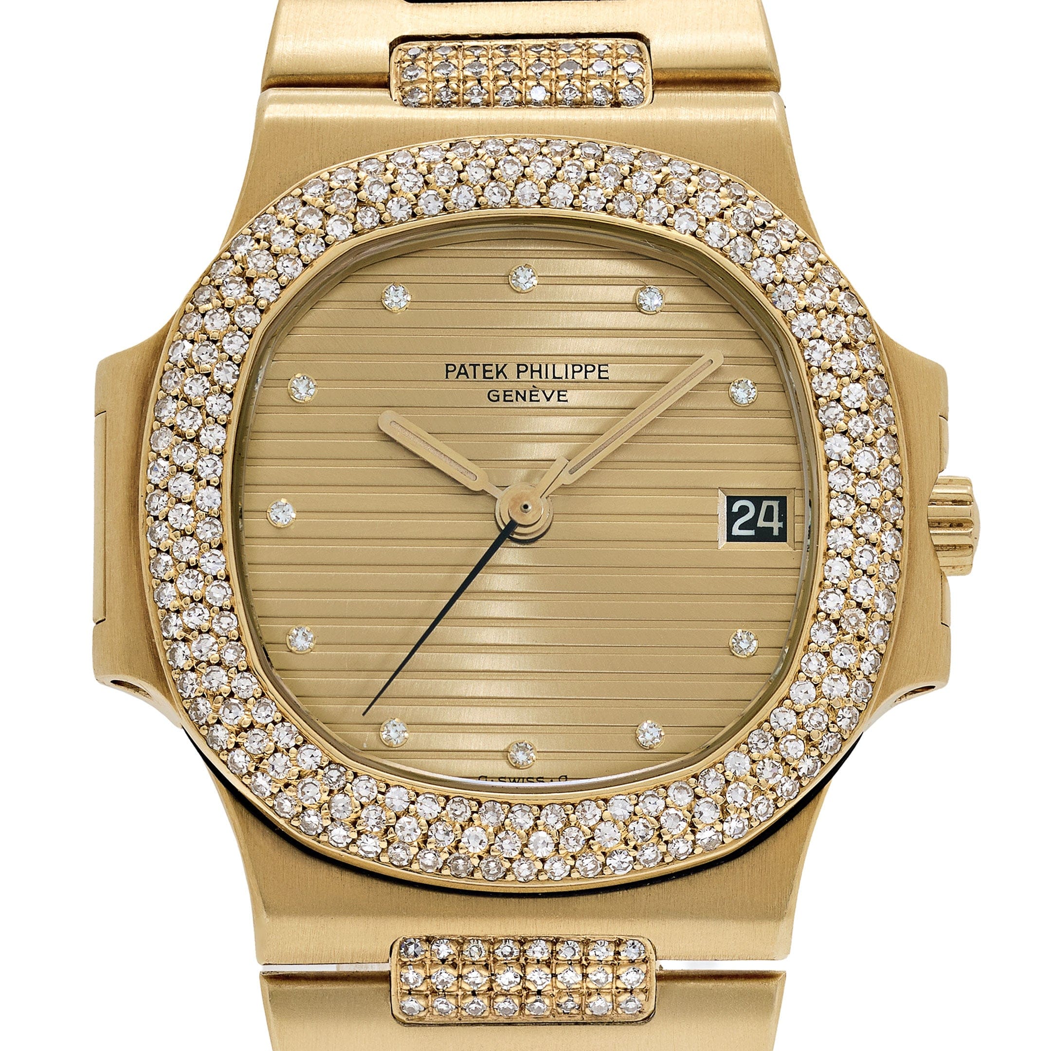 Patek Philippe Nautilus 3800/5 Yellow Gold Glided Gold Diamond Dial (1983)