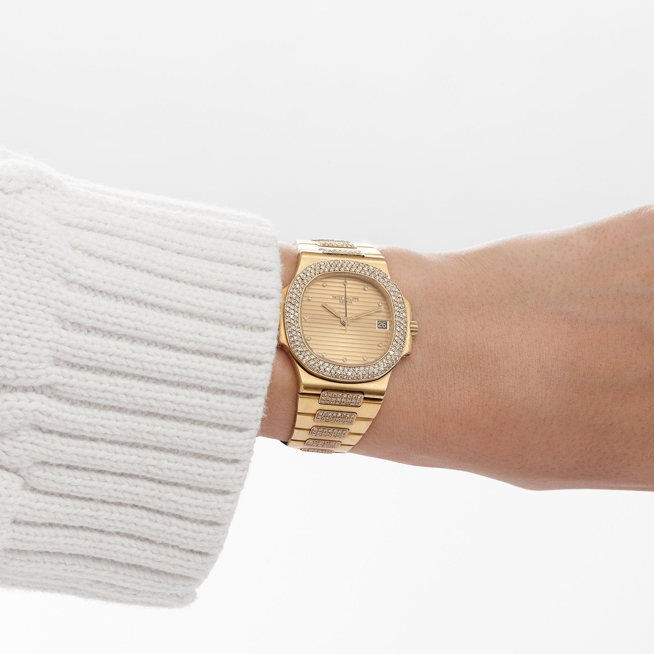 Patek Philippe Nautilus 3800/5 Yellow Gold Glided Gold Diamond Dial (1984)