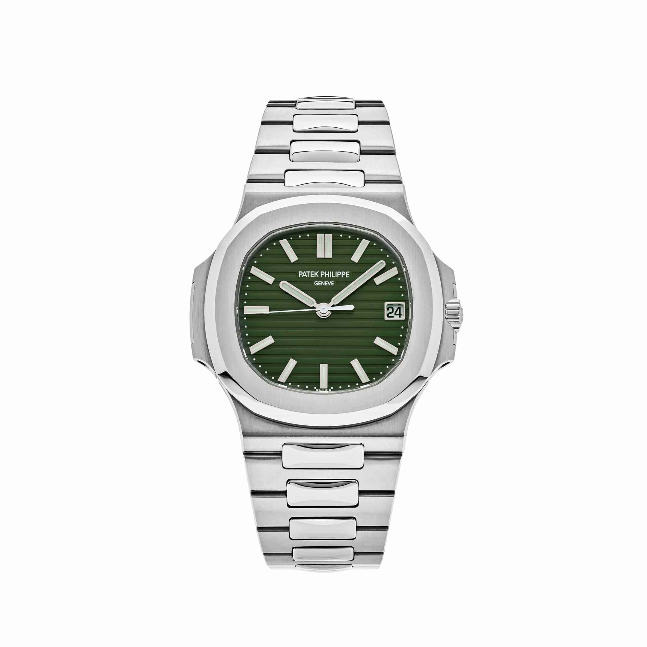 Luxury Watch Patek Philippe Nautilus Stainless Steel Green Dial 5711/1A-014 Wrist Aficionado