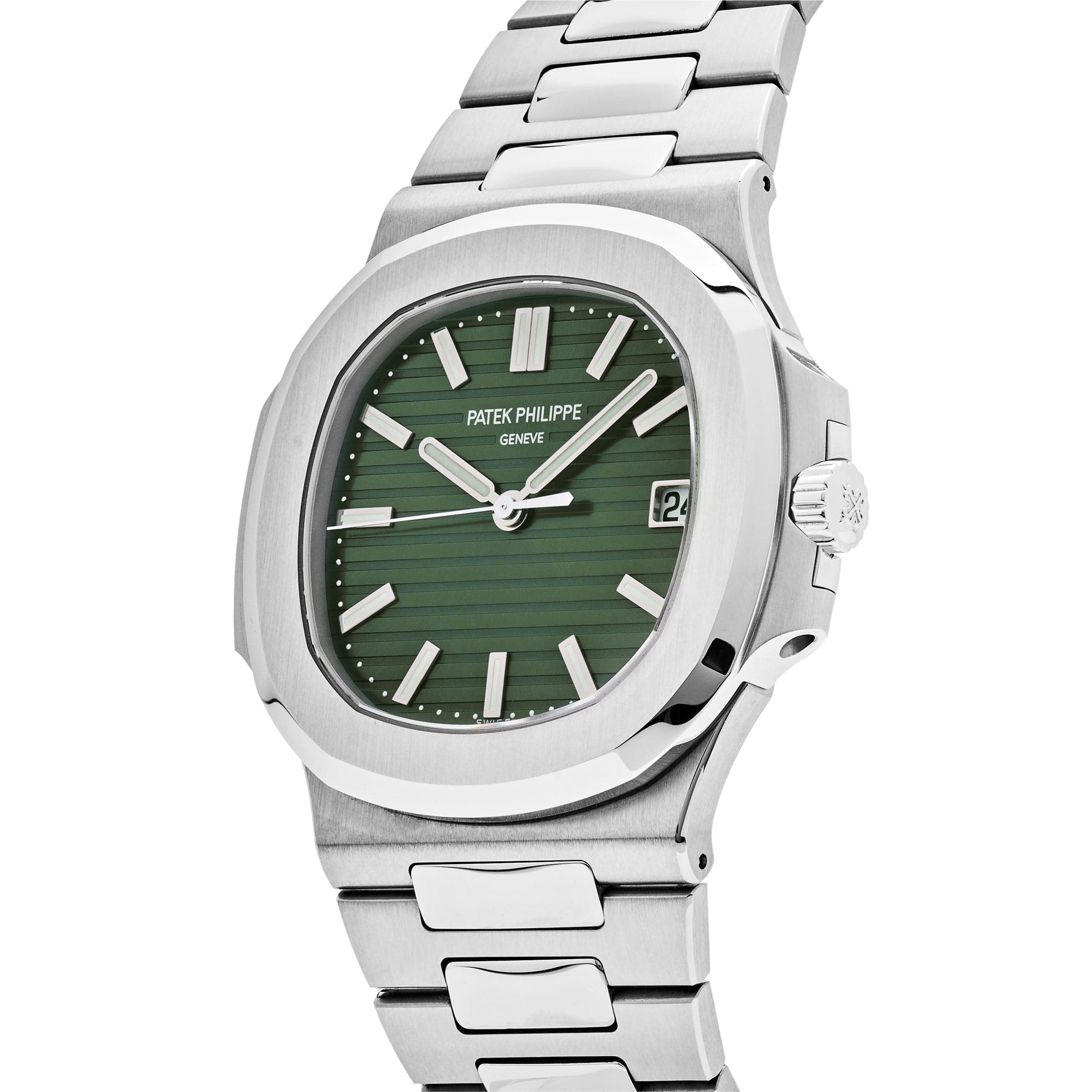 Luxury Watch Patek Philippe Nautilus Stainless Steel Green Dial 5711/1A-014 Wrist Aficionado