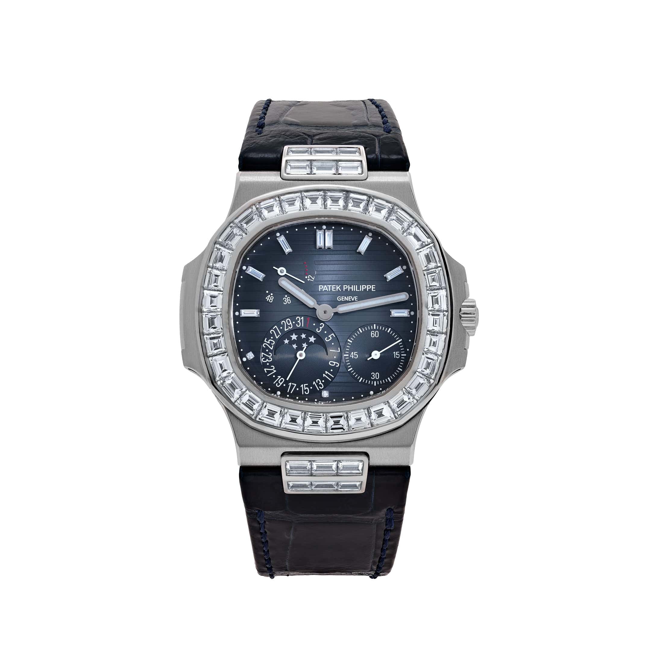 Patek Philippe Nautilus 5724G-001 White Gold Blue Diamond Dial Diamond Bezel (2017)
