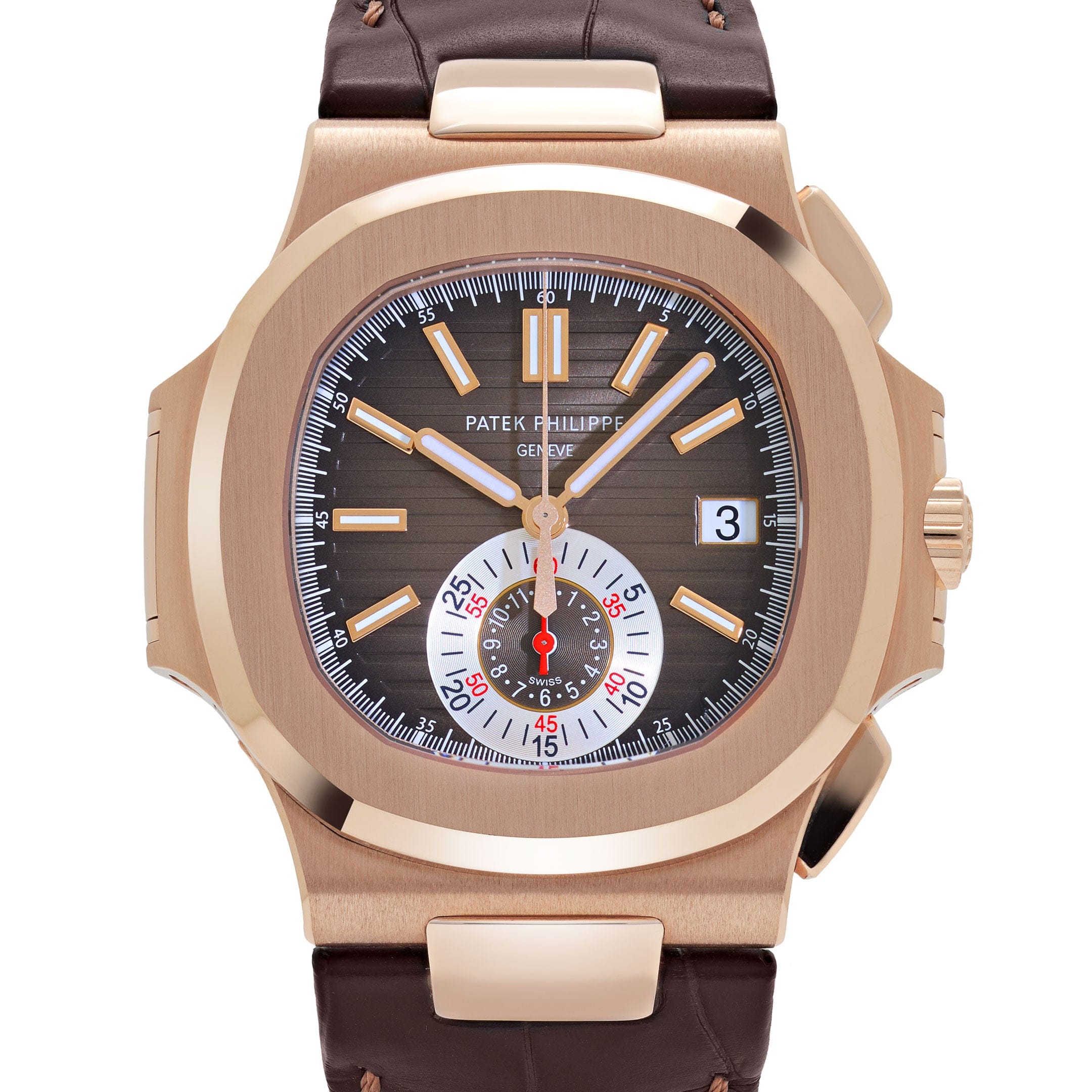 Patek Philippe Nautilus 5980R-001 Chronograph Rose Gold Brown Dial (2018)