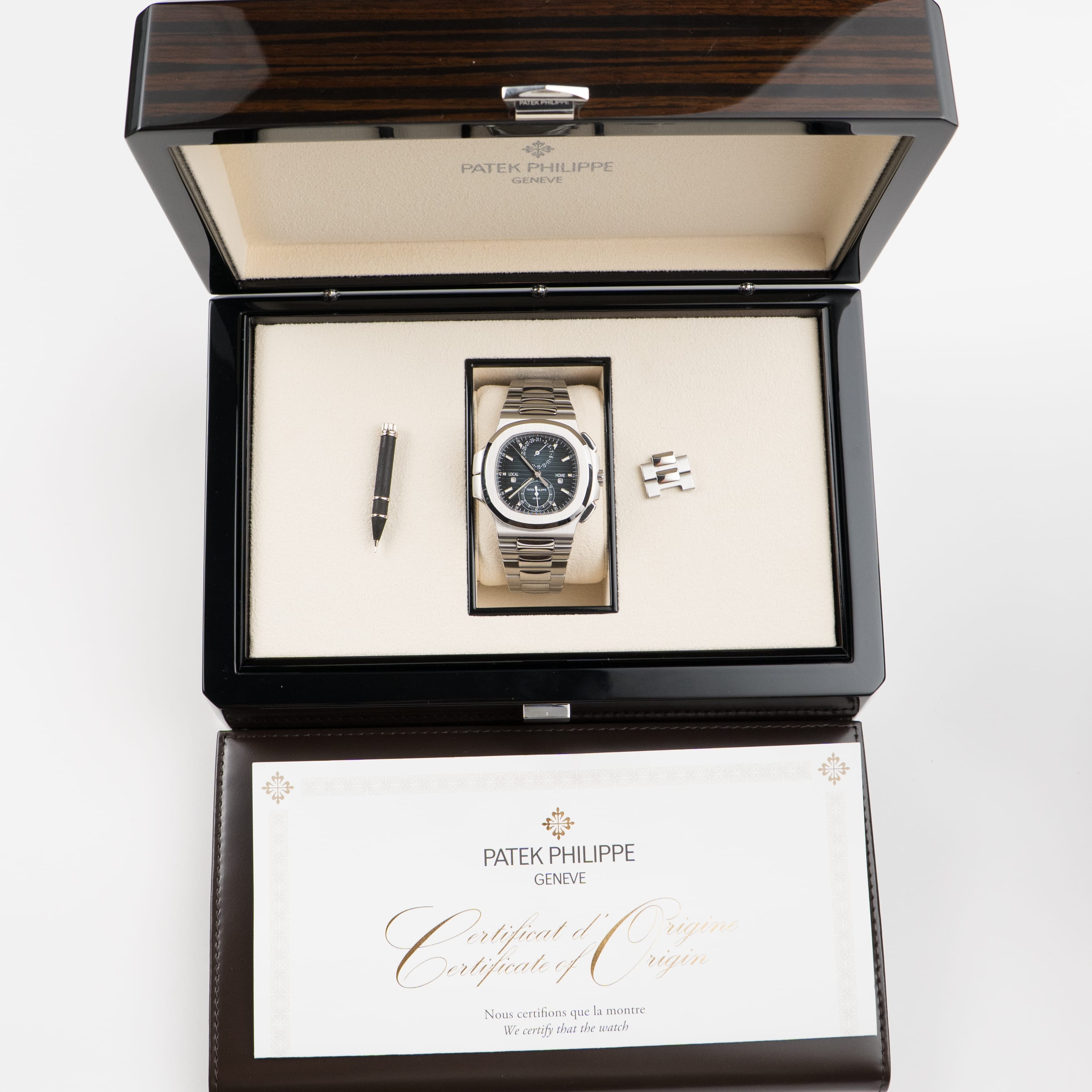 Patek Philippe Nautilus 5990/1A-011 'Travel Time' Flyback Chronograph Stainless Steel Blue Dial (2024)