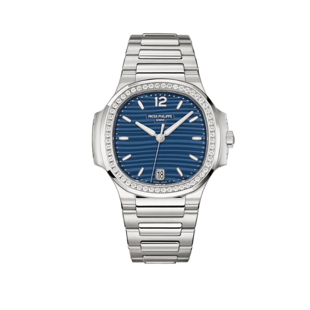 Luxury Watch Patek Philippe Nautilus Ladies Blue Dial Diamond Bezel 7118/1200A-001 Wrist Aficionado