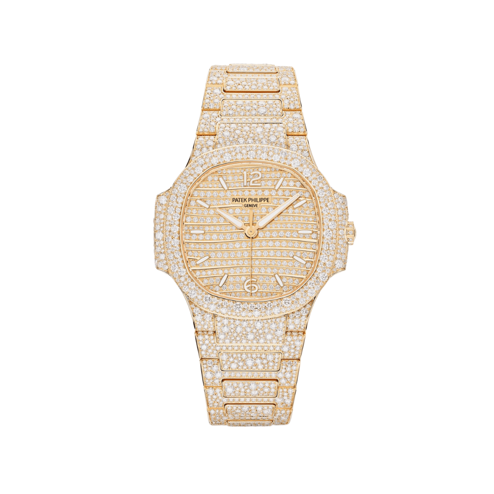 Luxury Watch Patek Philippe Nautilus Rose Gold Iced Out Diamond Set 7118/1450R-001 Wrist Aficionado