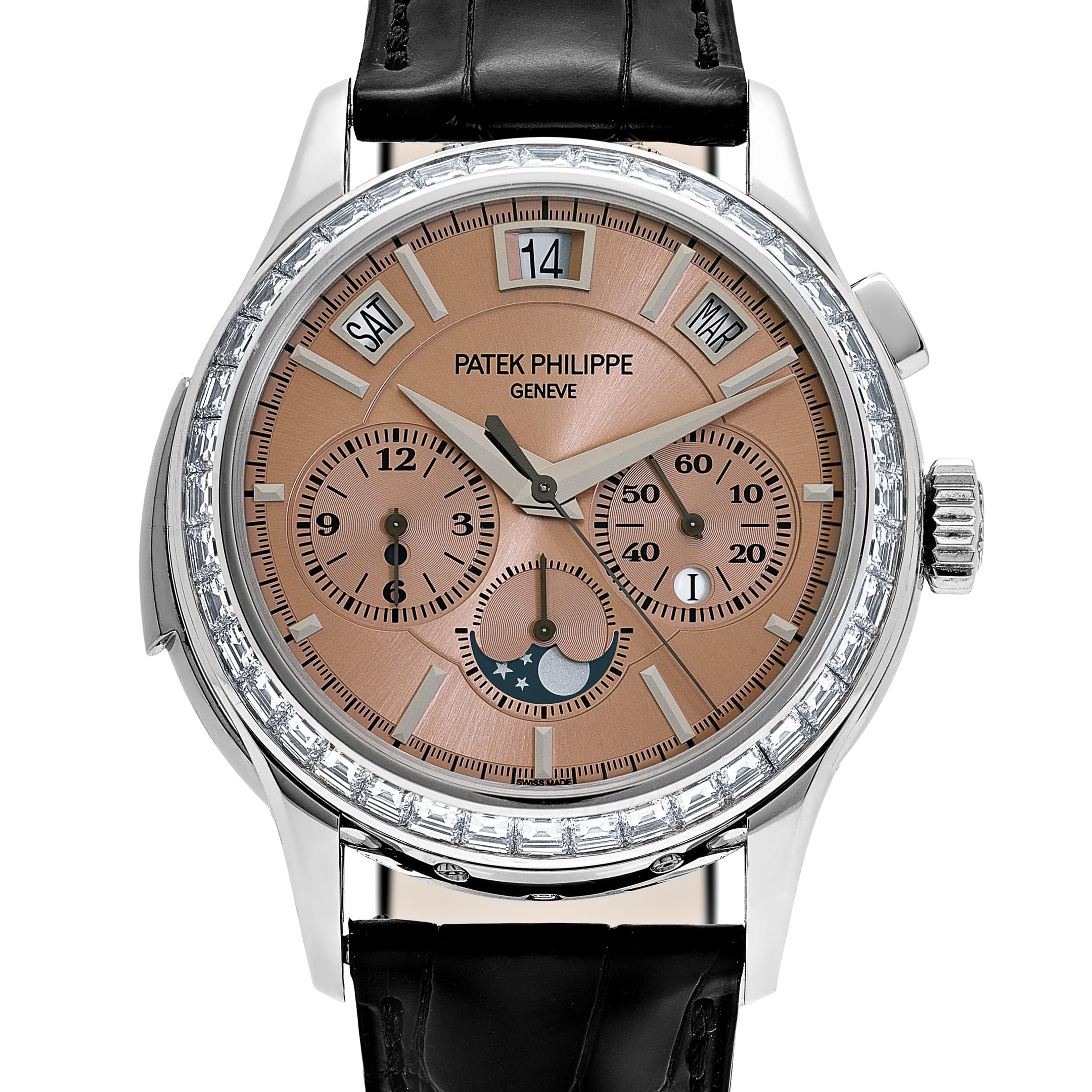 Patek Philippe Quadruple Grand Complications 5208/300P-010 Platinum Salmon Dial Diamond Baguette Bezel Limited Edition (2021)