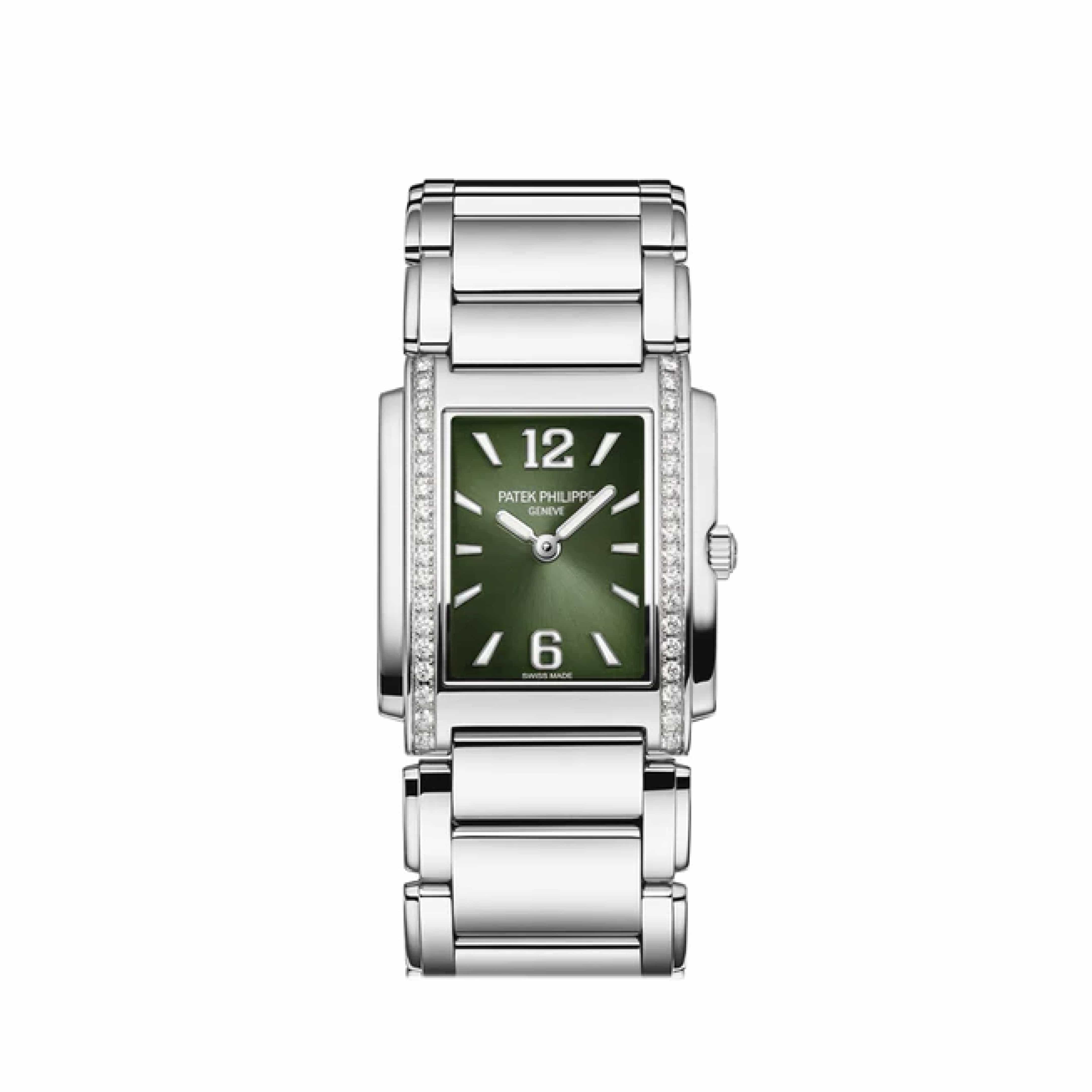 Patek Philippe Twenty-4 4910/1200A-011 'Ladies' Quartz Stainless Steel Green Diamond Dial