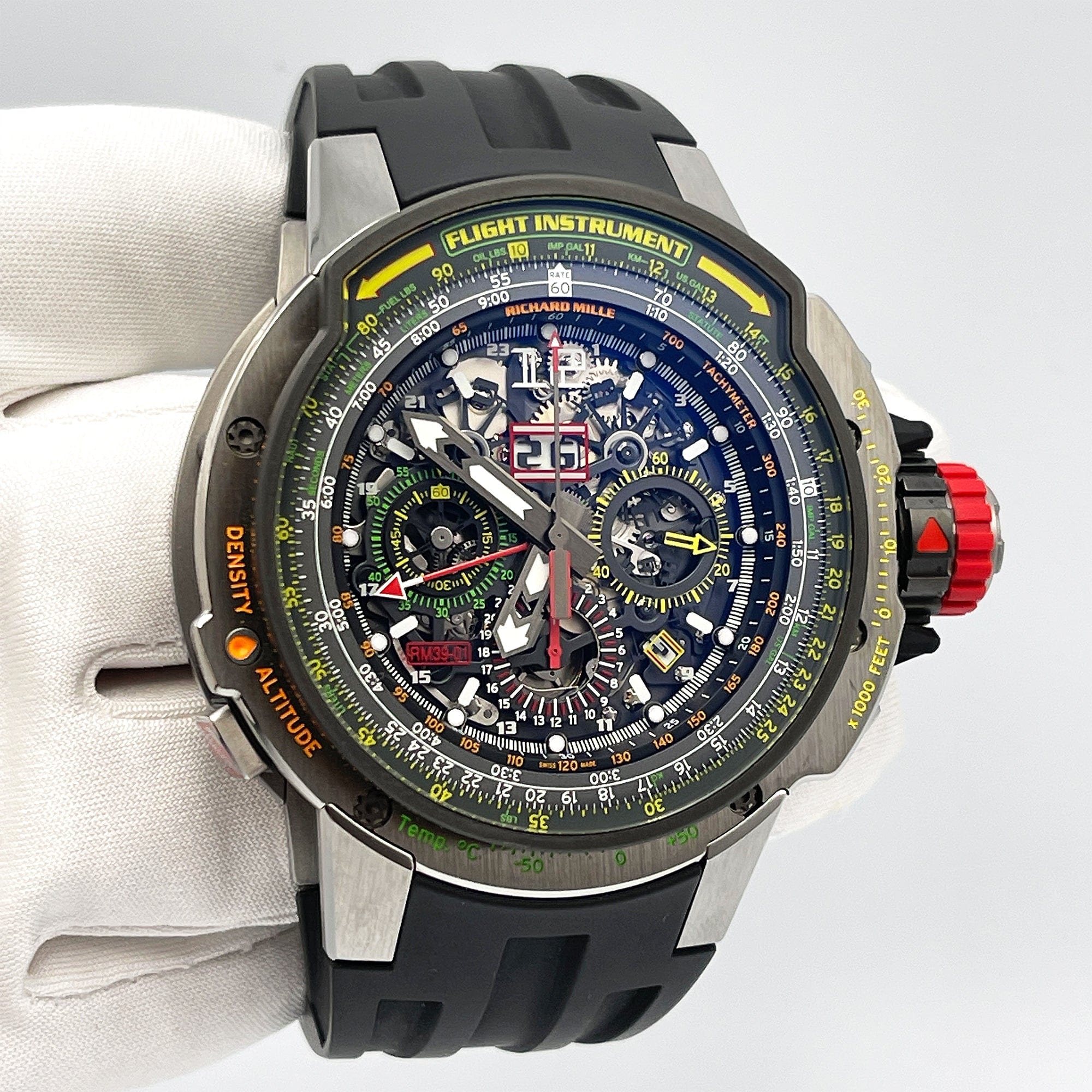 Luxury Watch Richard Mille Automatic Winding Flyback Chronograph Aviation RM39-01 Wrist Aficionado
