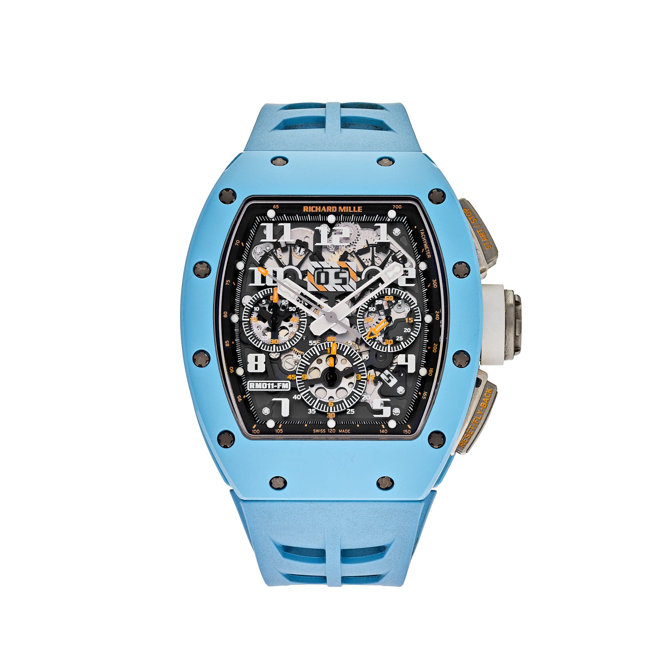 Luxury Watch Richard Mille Baby Blue Ceramic Last Edition Felipe Massa RM011 Wrist Aficionado