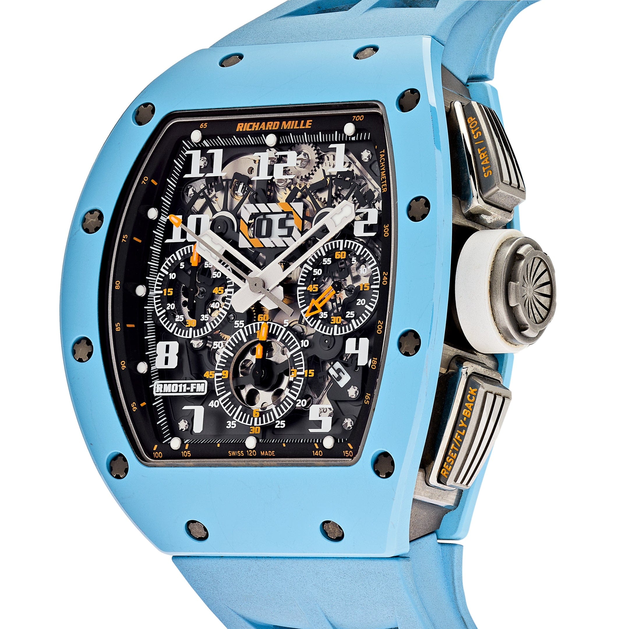 Luxury Watch Richard Mille Baby Blue Ceramic Last Edition Felipe Massa RM011 Wrist Aficionado