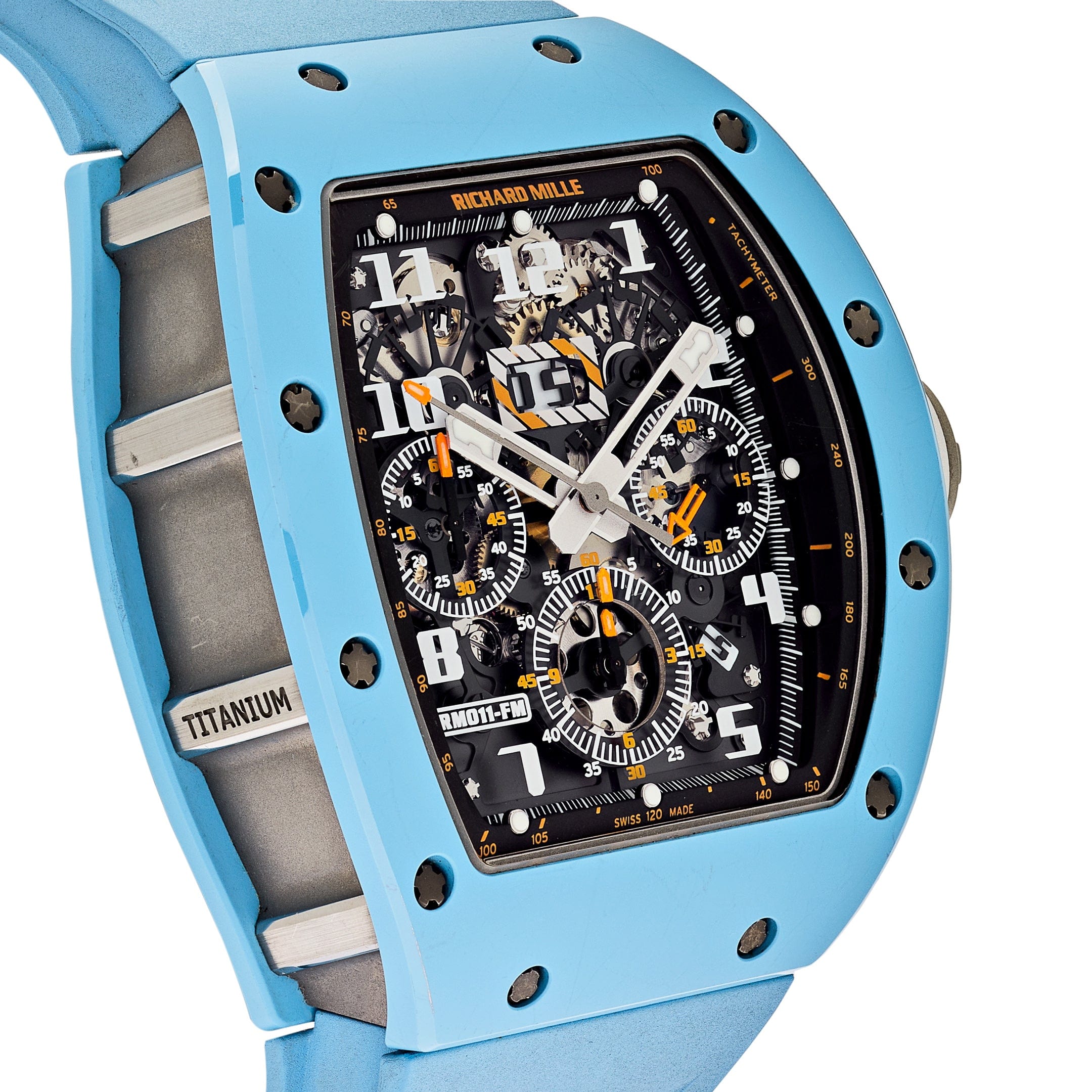 Luxury Watch Richard Mille Baby Blue Ceramic Last Edition Felipe Massa RM011 Wrist Aficionado