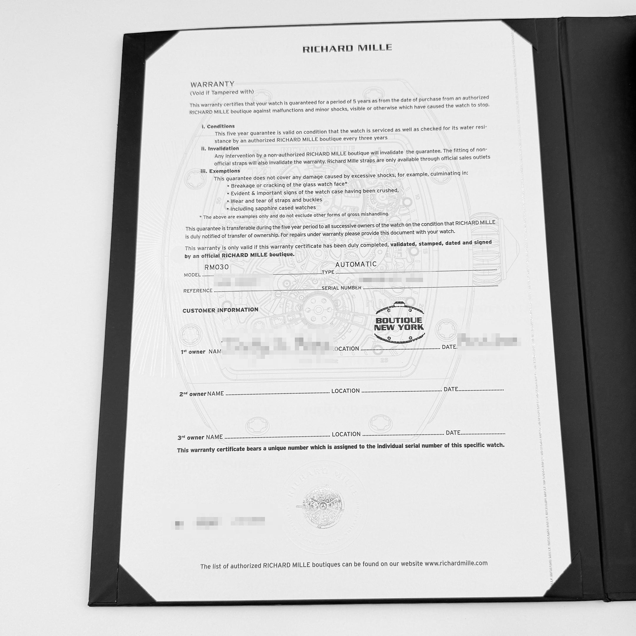 Richard Mille RM 030 Rose Gold Titanium