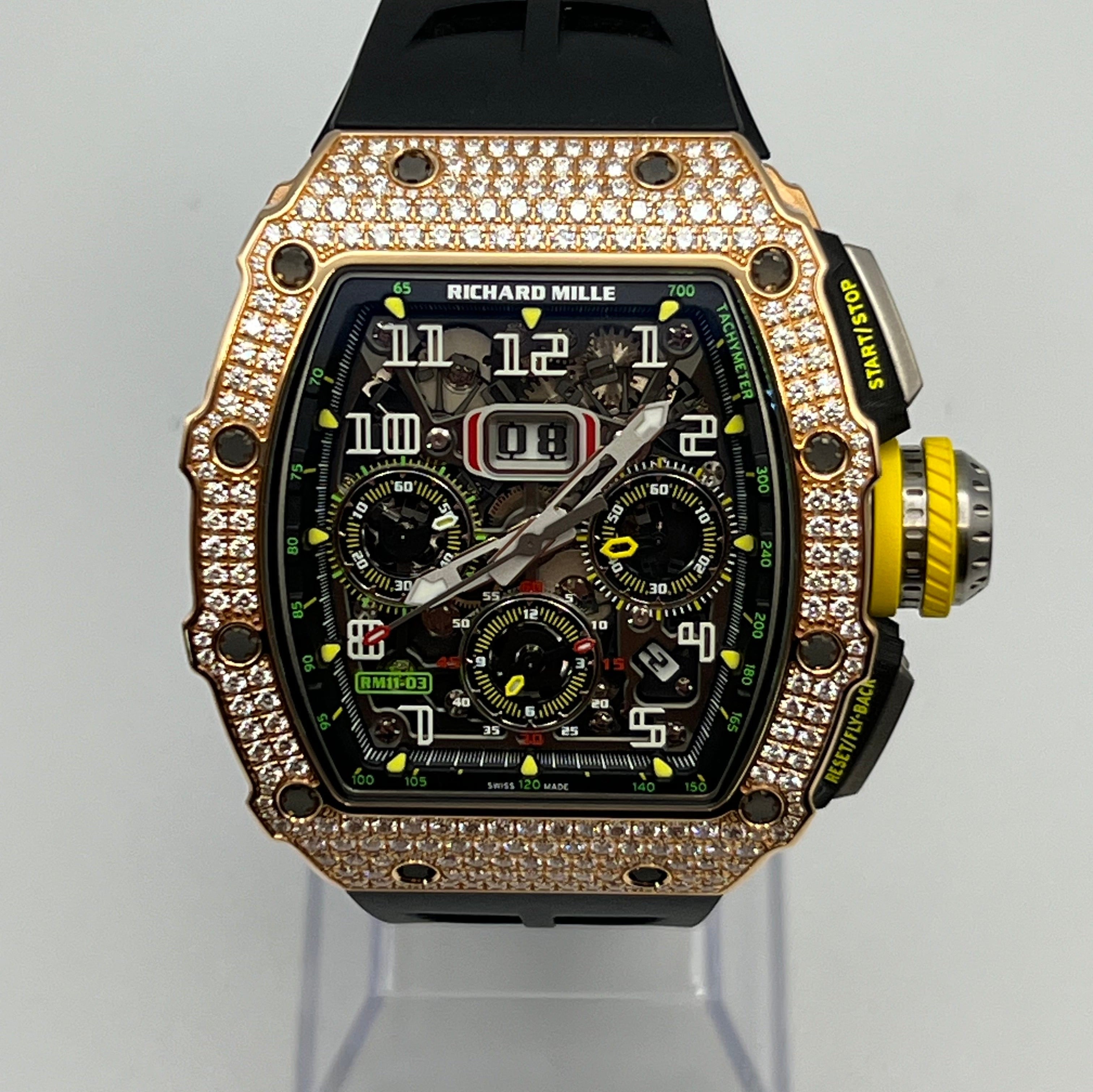 Richard Mille RM 11-03 Flyback Chronograph Diamond Set Rose Gold