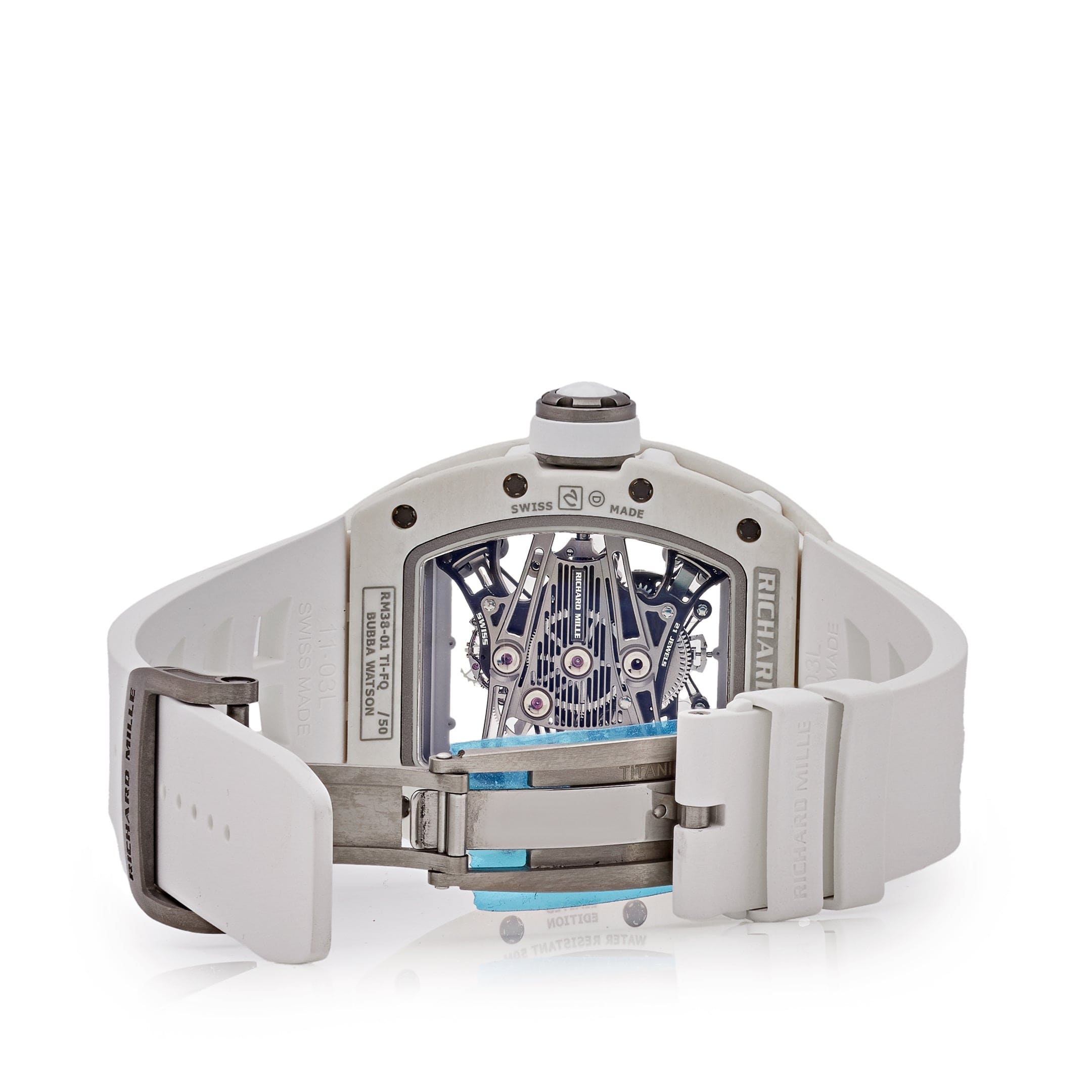 Luxury Watch Richard Mille Tourbillon RM 38-01 'Bubba Watson White Quartz TPT' Titanium Limited Edition of 50 Pieces Wrist Aficionado