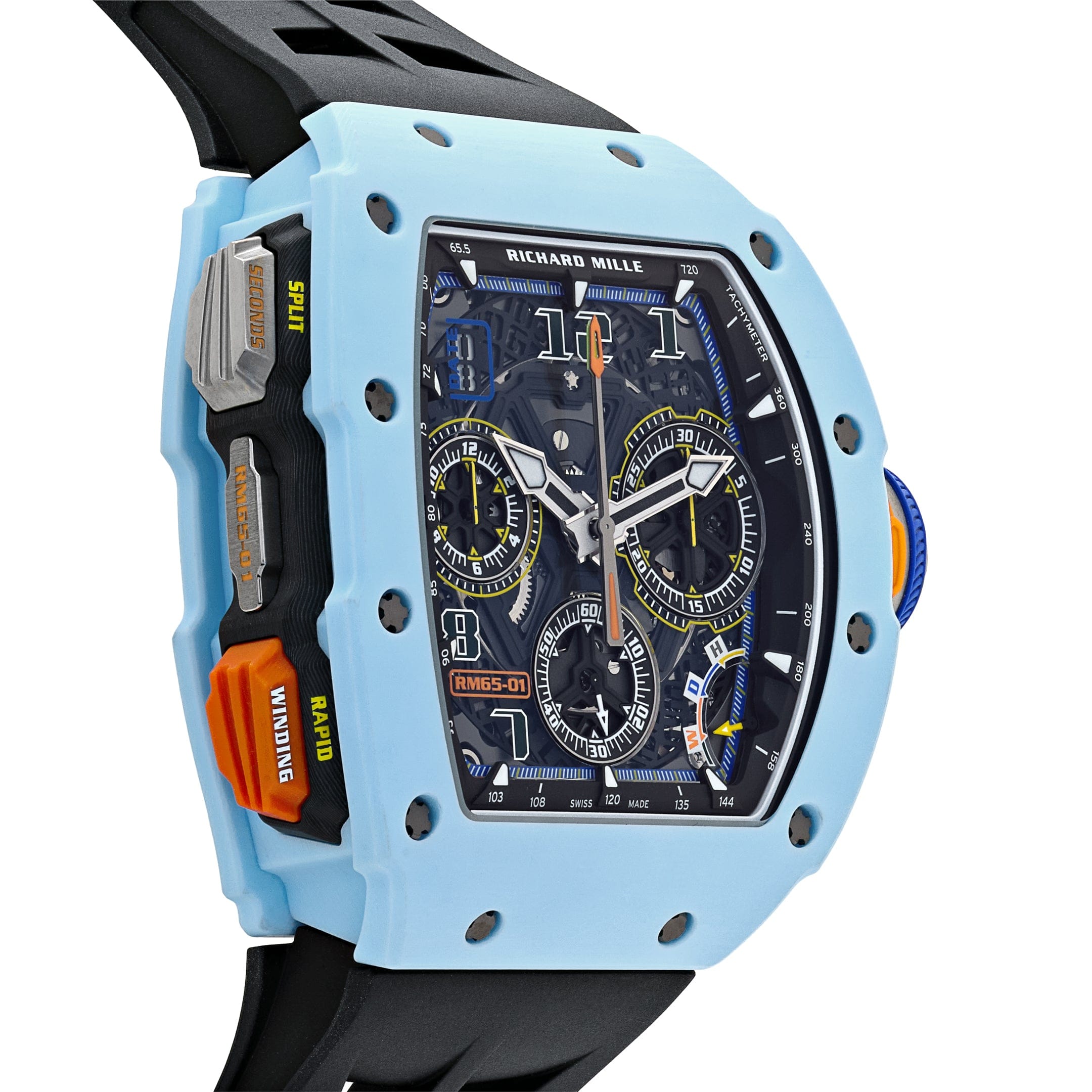 Richard Mille RM 65-01 Automatic Winding Split-Seconds Chronograph Pastel Blue Quartz TPT Carbon