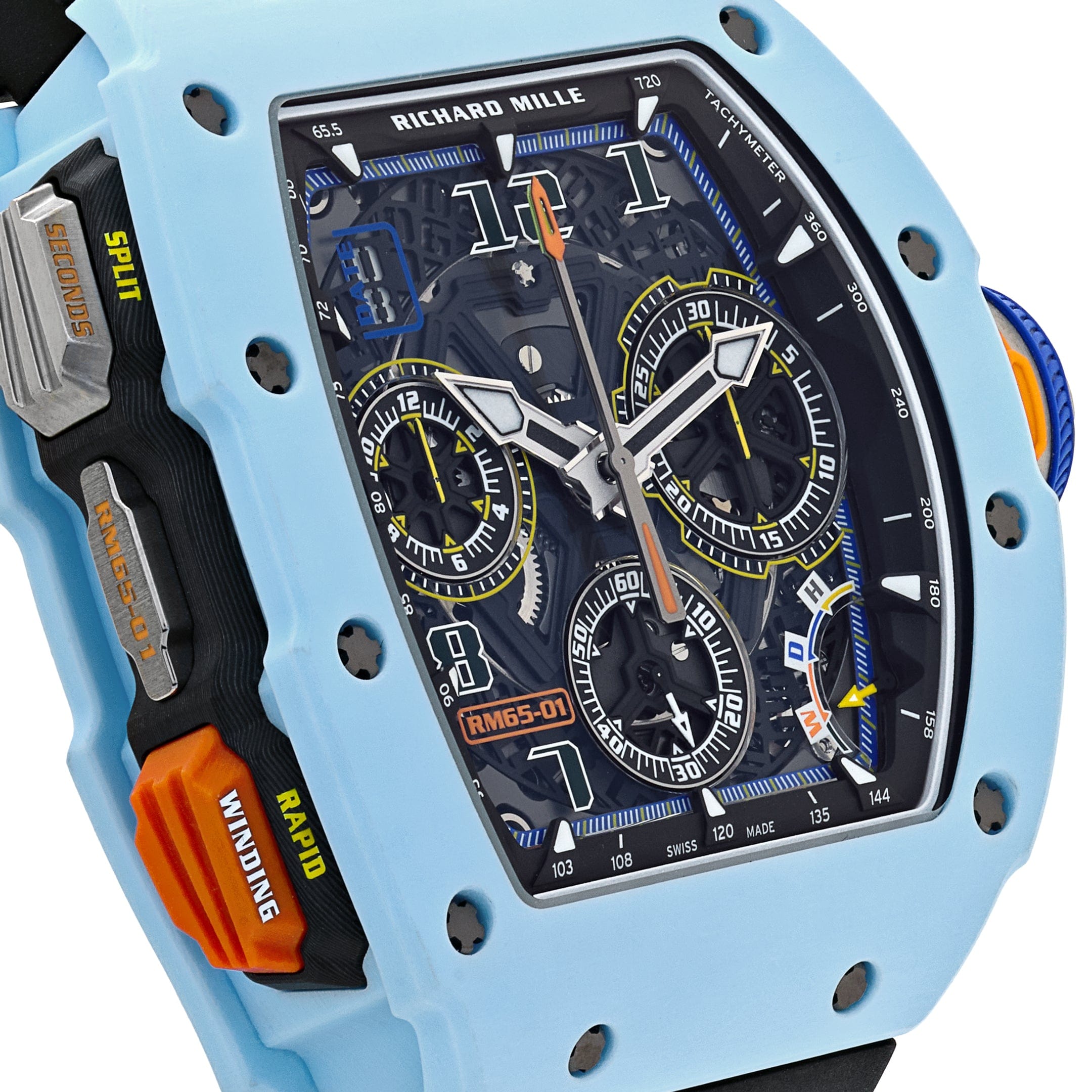 Richard Mille RM 65-01 Automatic Winding Split-Seconds Chronograph Pastel Blue Quartz TPT Carbon