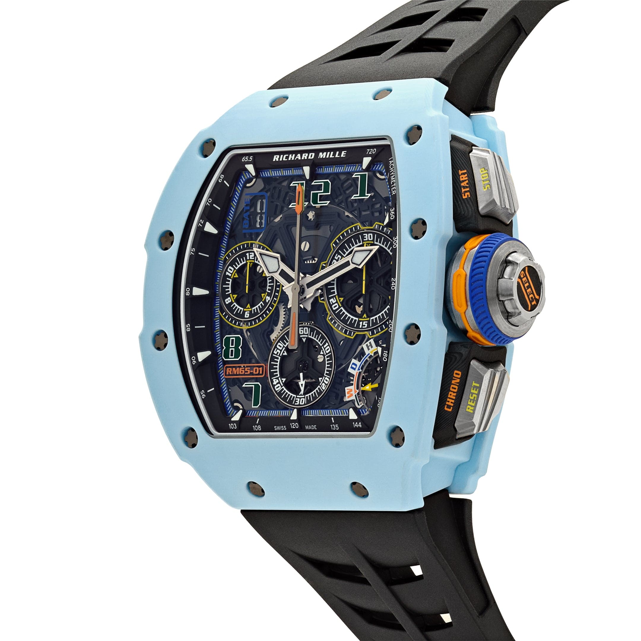 Richard Mille RM 65-01 Automatic Winding Split-Seconds Chronograph Pastel Blue Quartz TPT Carbon