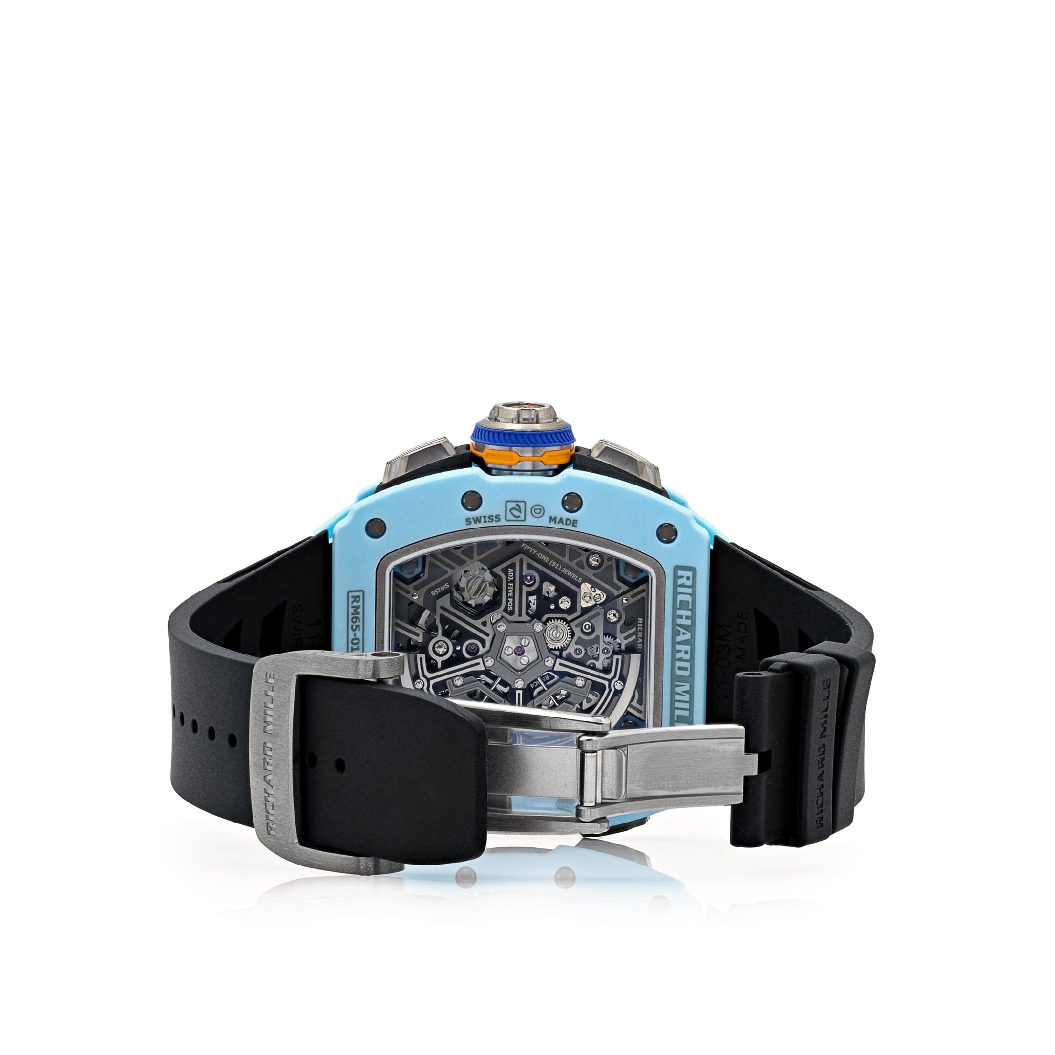 Richard Mille RM 65-01 Automatic Winding Split-Seconds Chronograph Pastel Blue Quartz TPT Carbon