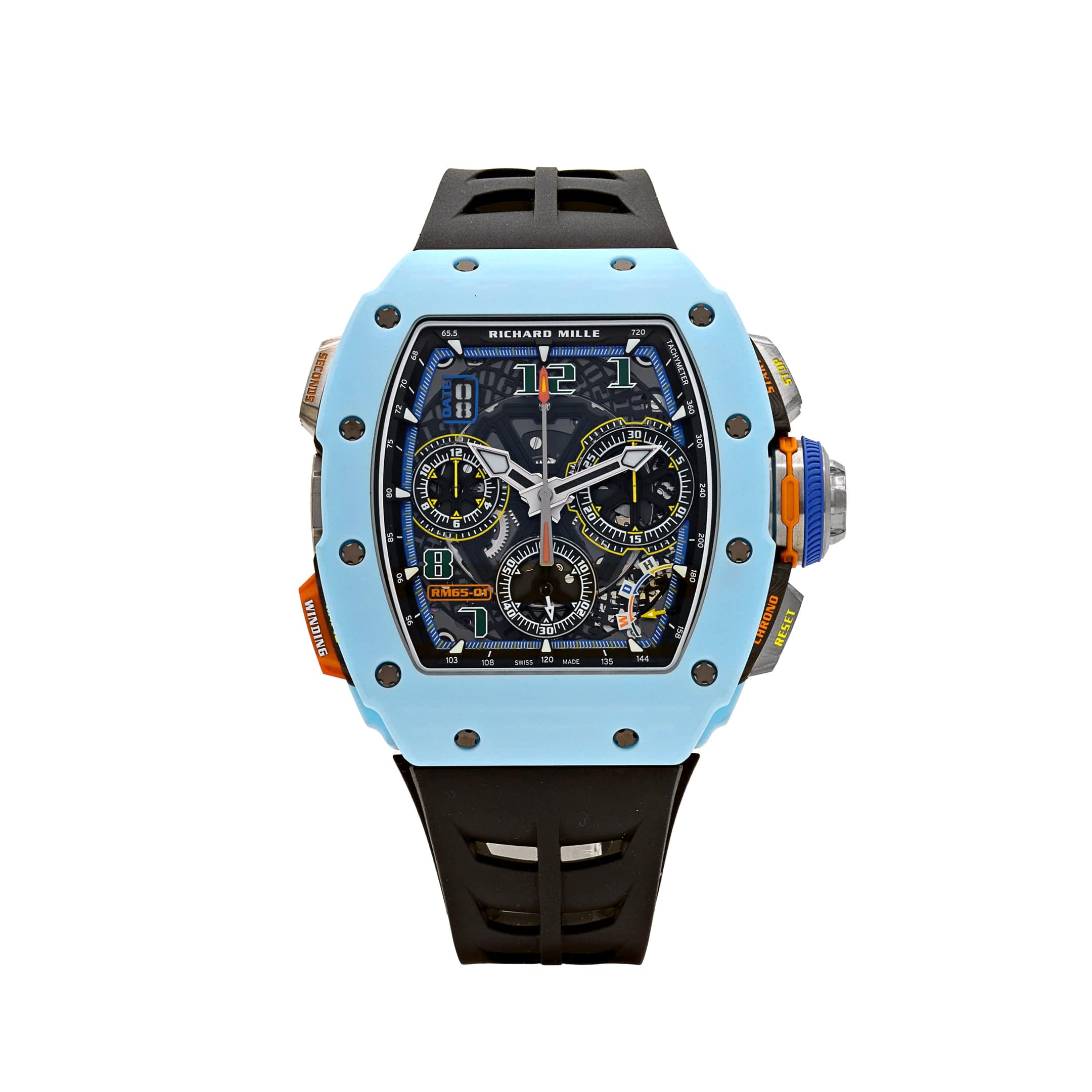 Richard Mille RM 65-01 Automatic Winding Split-Seconds Chronograph Pastel Blue Quartz TPT Carbon