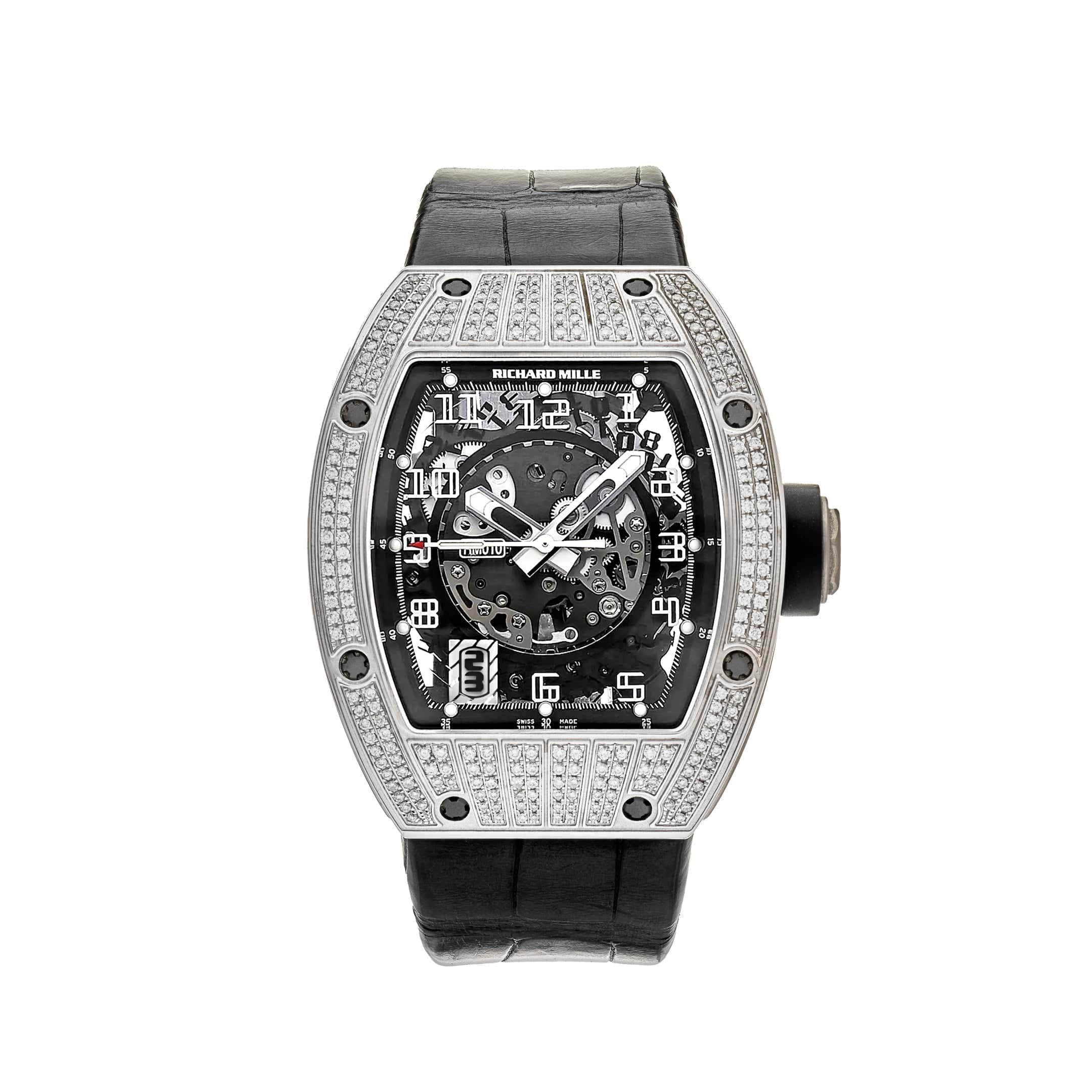 Luxury Watch Richard Mille White Gold Diamond Set RM010 Wrist Aficionado