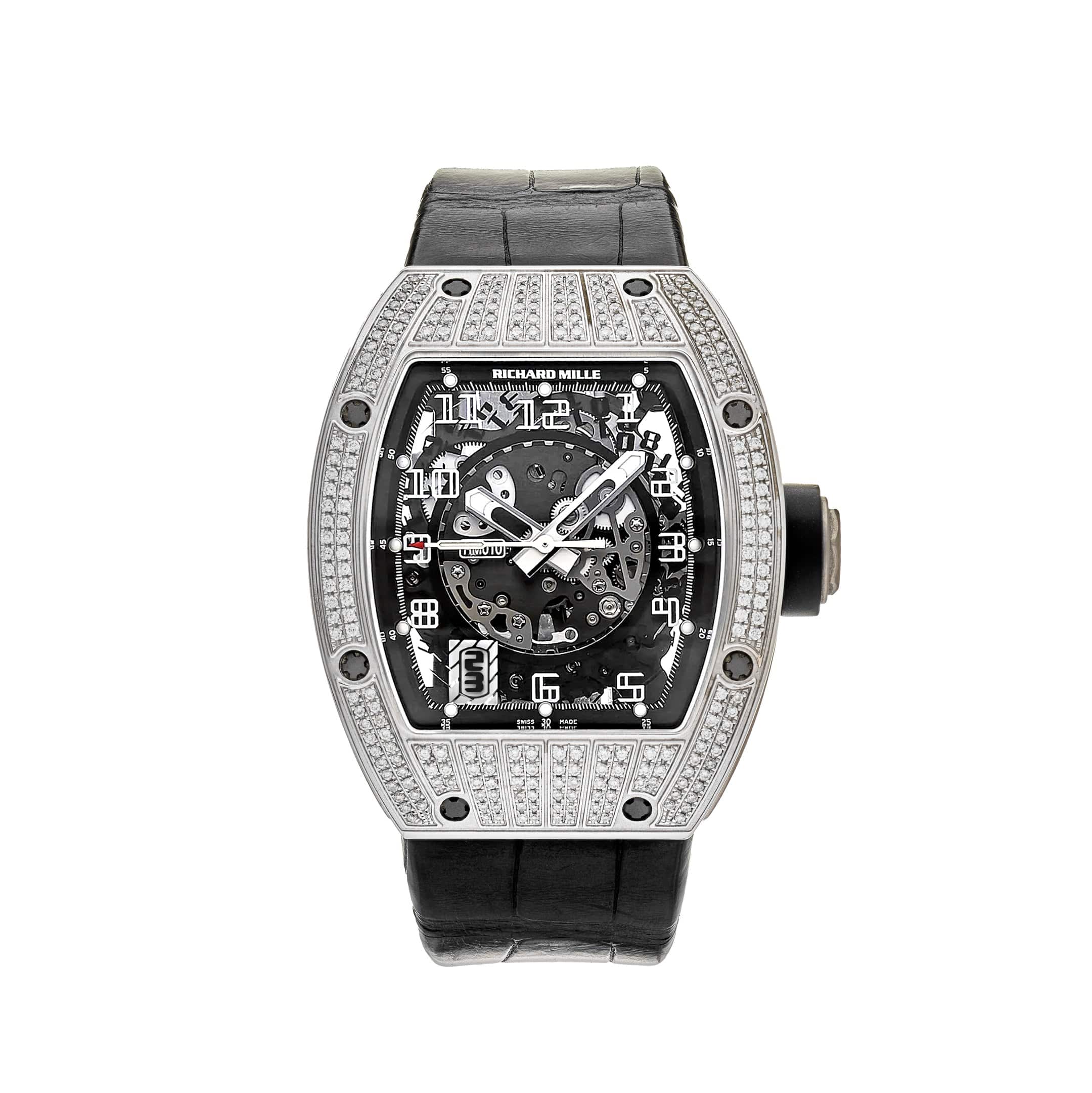 Luxury Watch Richard Mille White Gold Diamond Set RM010 Wrist Aficionado