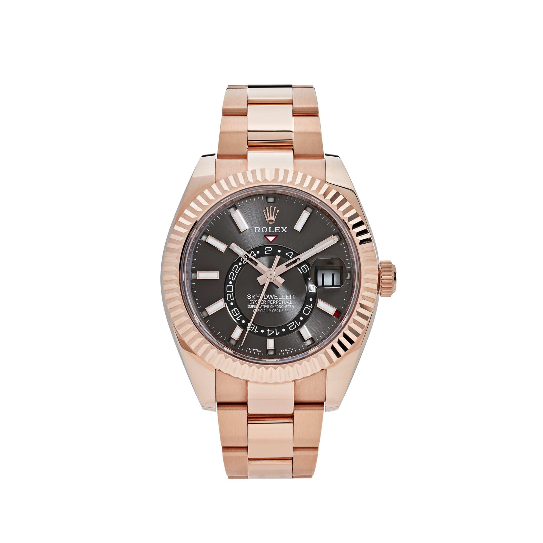 Rolex Sky-Dweller Rose Gold Rhodium Dial 326935 (2022) Wrist Aficionado