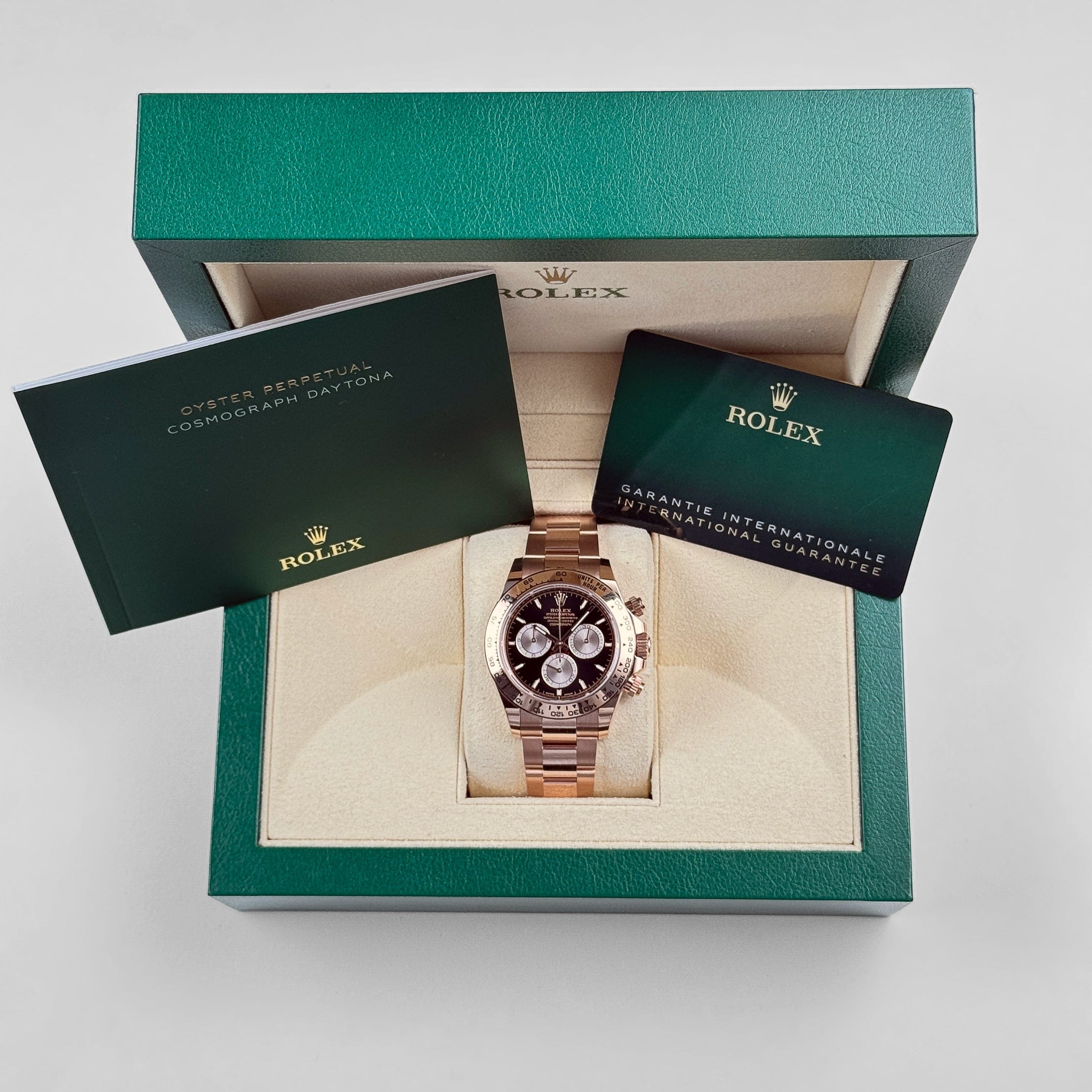 Rolex Cosmograph Daytona 126505 Rose Gold Bright Black and Sundust Dial (2023)