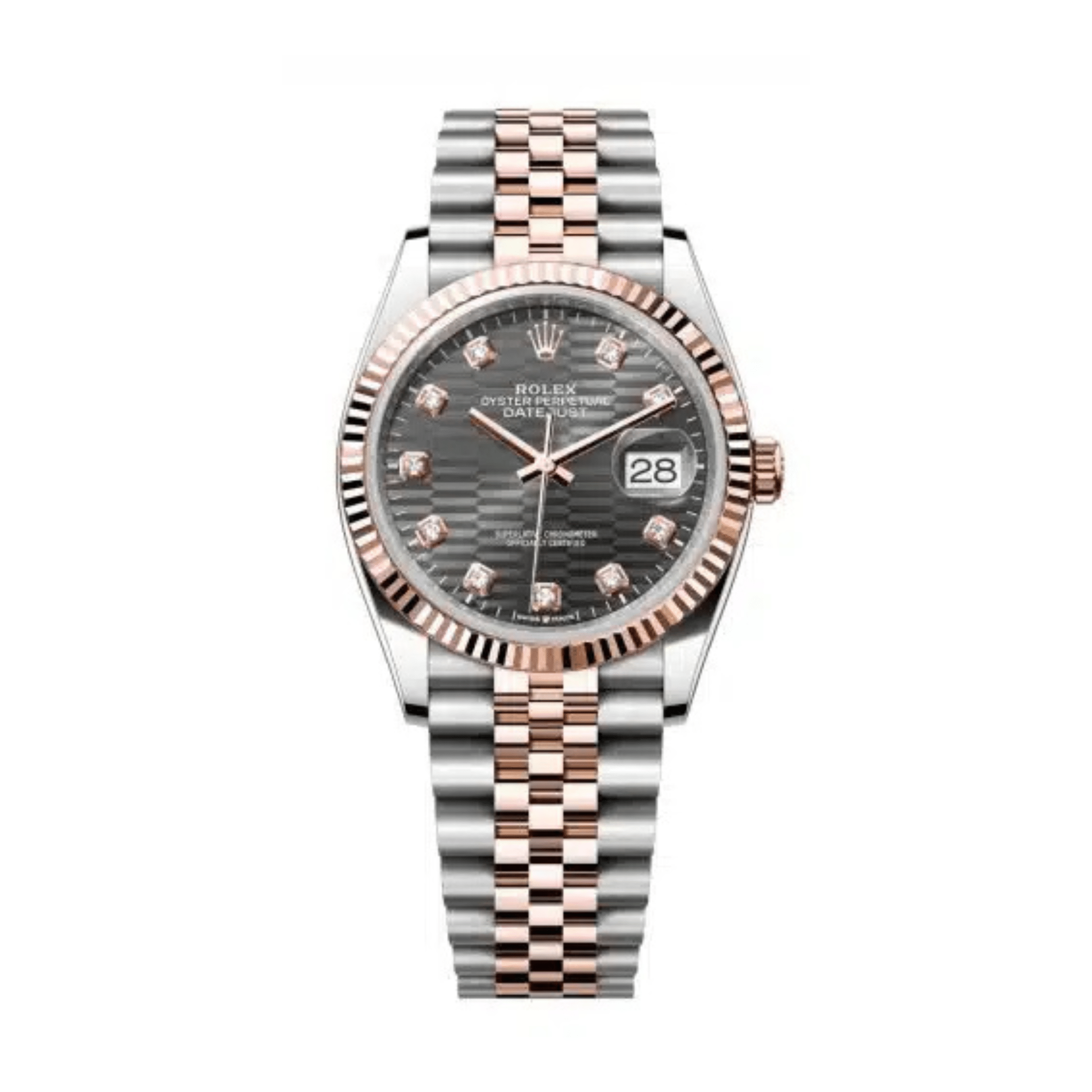 Rolex Datejust 126231 Rose Gold Stainless Steel Slate Motif Diamond Dial (2023)