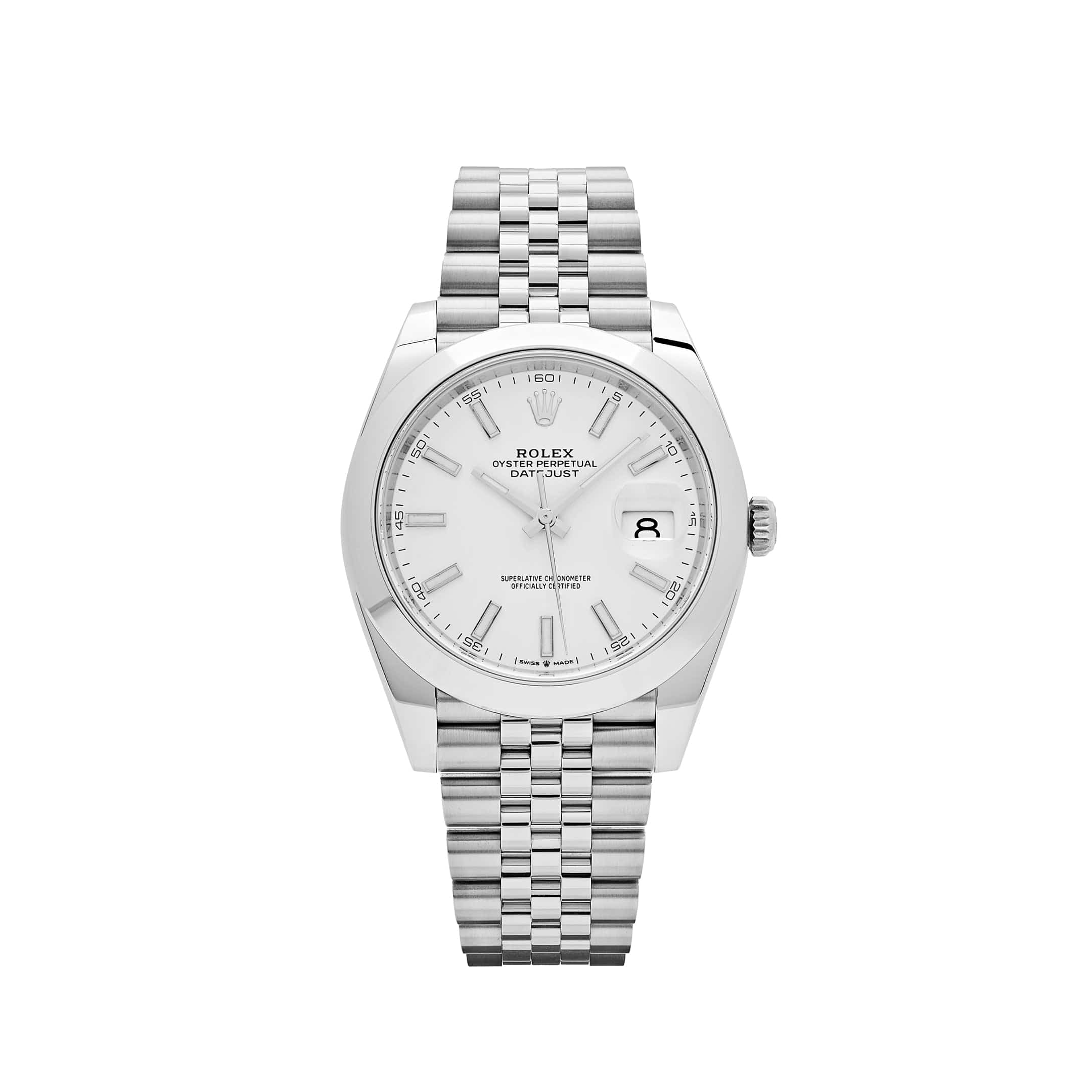 Rolex Datejust 126300 Stainless Steel Stick White Dial Jubilee (2024)