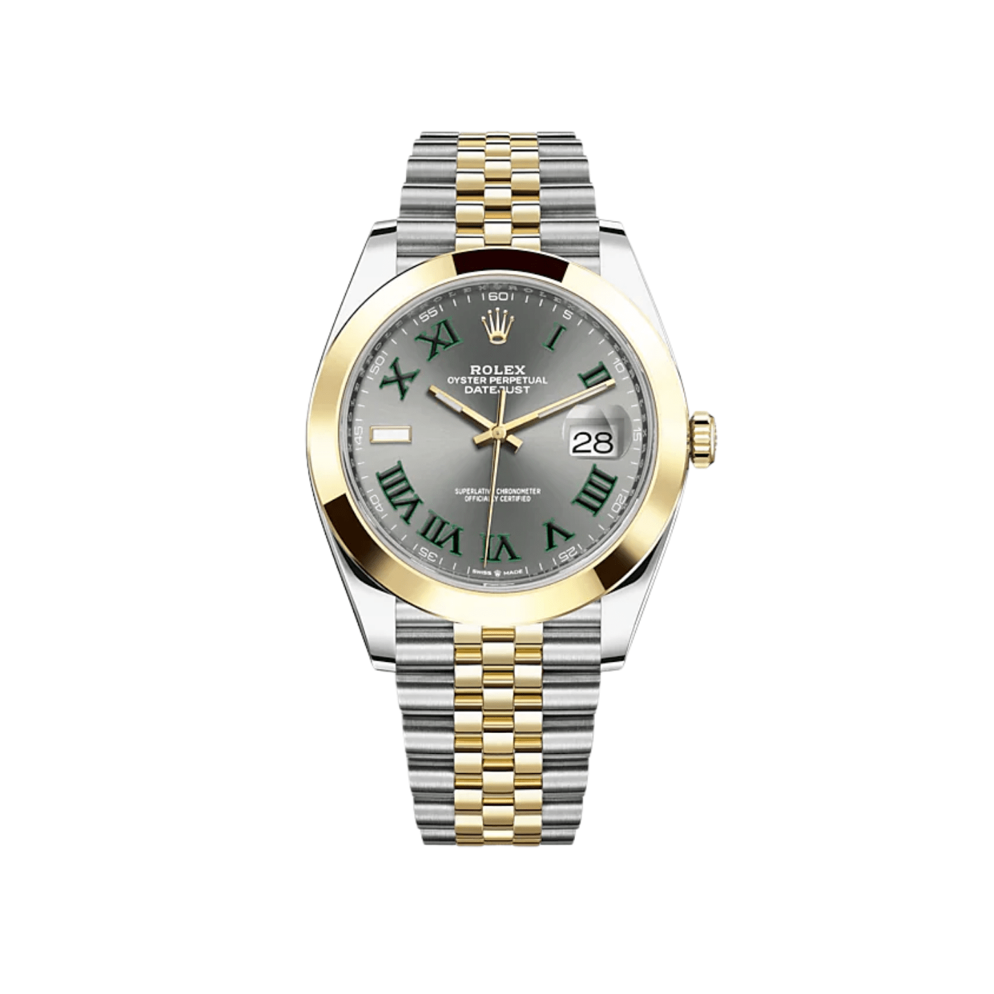 Luxury Watch Rolex Datejust 41 Yellow Gold & Steel Slate 'Wimbledon' Dial Jubilee 126303 Wrist Aficionado