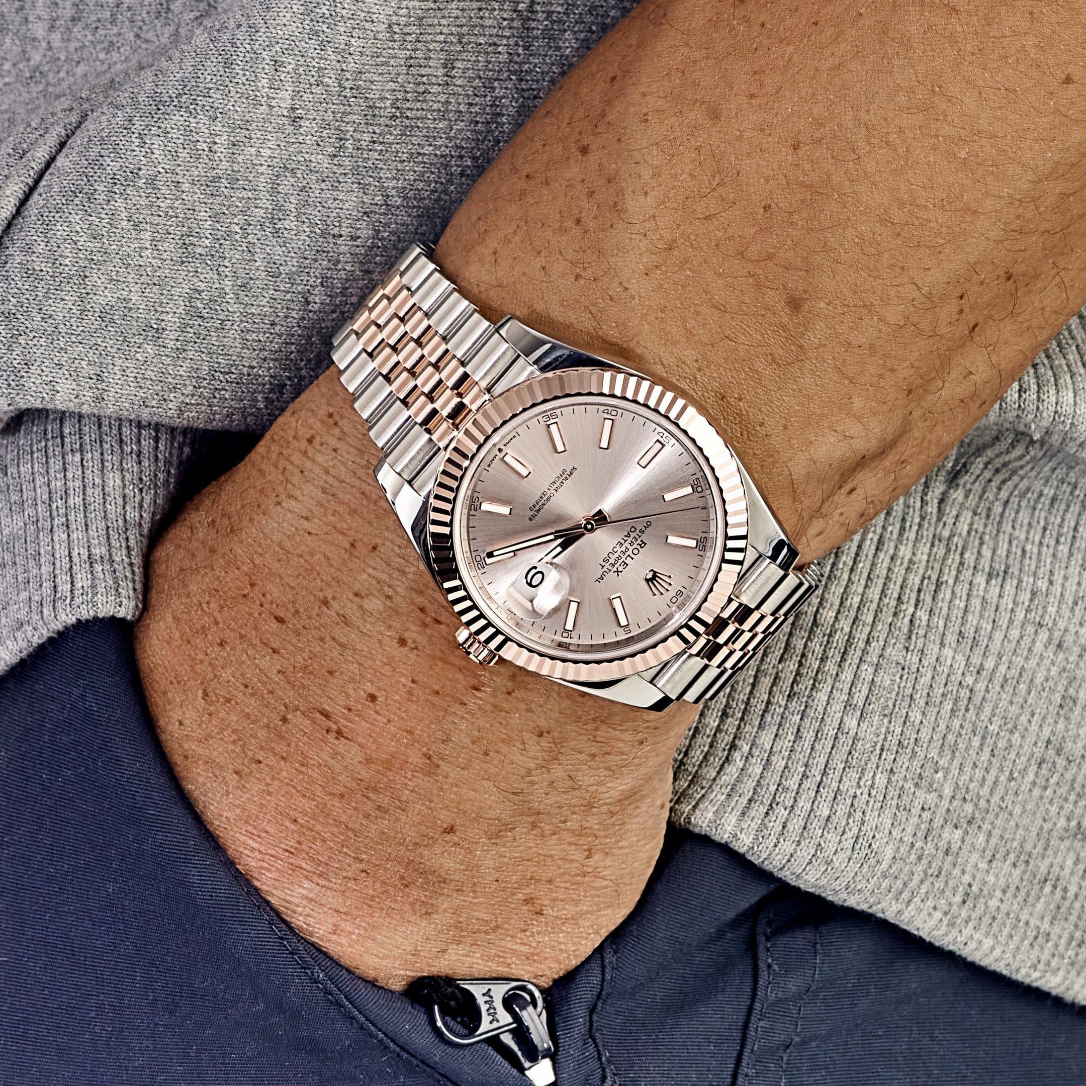 Rolex Datejust 126331 Rose Gold Stainless Steel Sundust Dial Jubilee (2021)