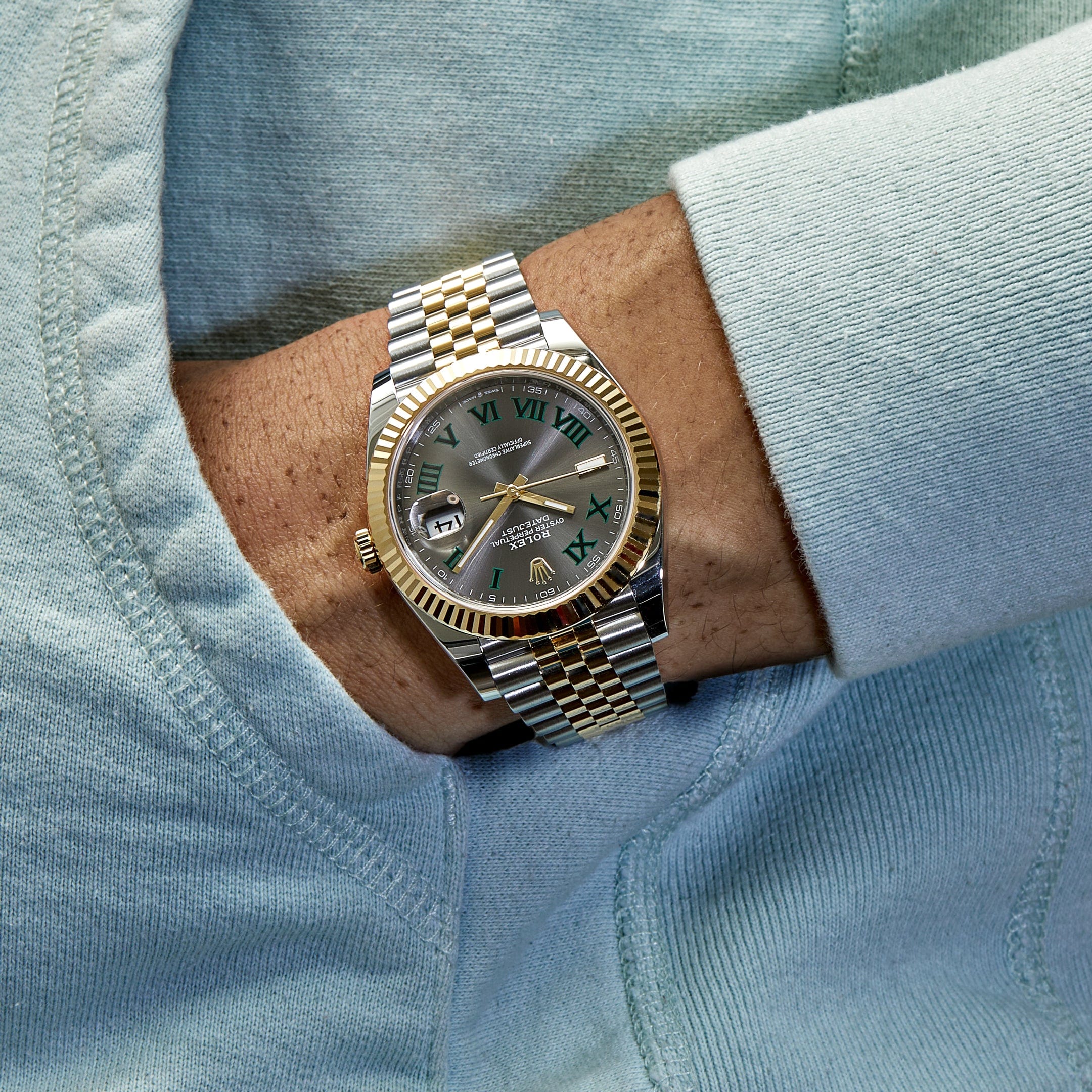 Rolex Datejust 126333 'Wimbledon' Yellow Gold Stainless Steel Slate Jubilee (2024)