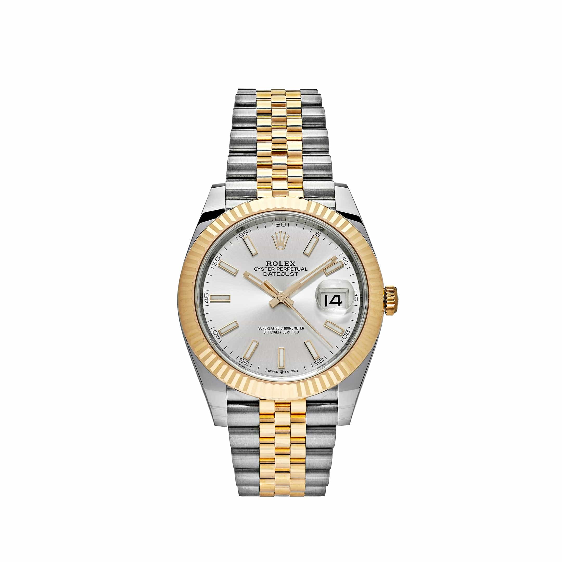 Luxury Watch Rolex Datejust 41 Yellow Gold & Steel Silver Dial Jubilee 126333 (2022) Wrist Aficionado