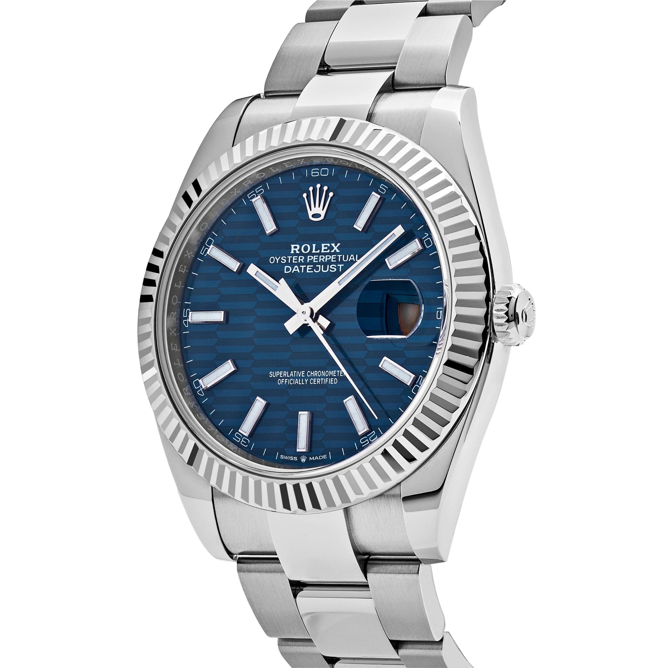 Rolex Datejust 126334 Stainless Steel and White Gold Fluted Motif Blue Dial Oyster (2023)