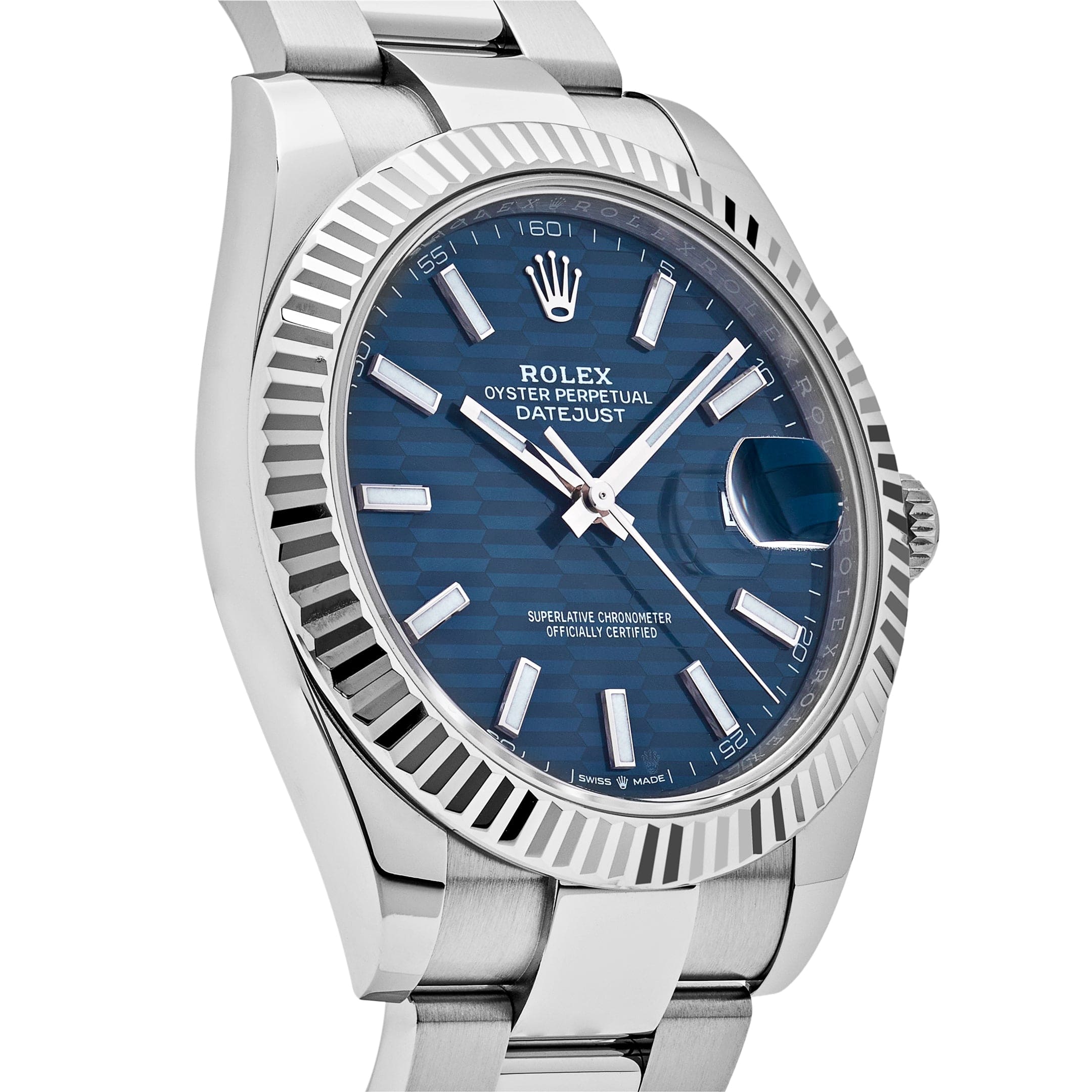 Rolex Datejust 126334 Stainless Steel and White Gold Fluted Motif Blue Dial Oyster (2023)