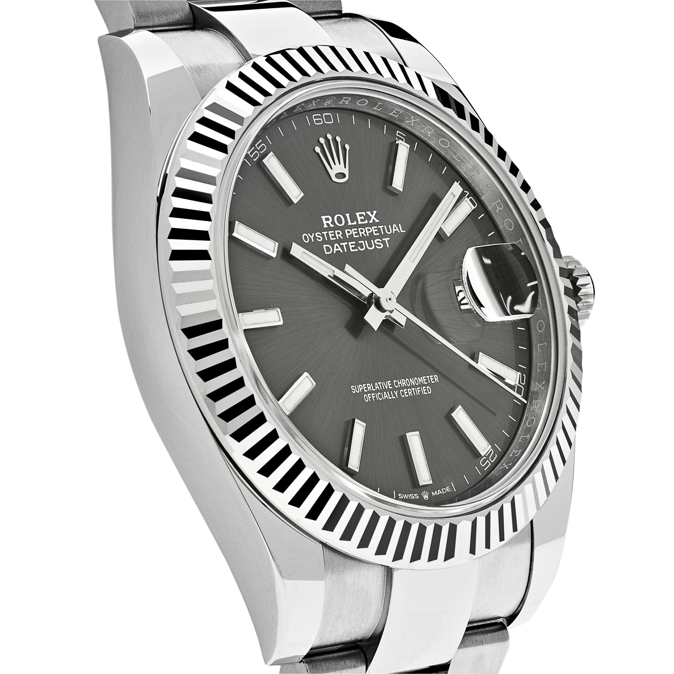 Luxury Watches Rolex Datejust 41 Stainless Steel Slate Rhodium Dial 126334 Wrist Aficionado