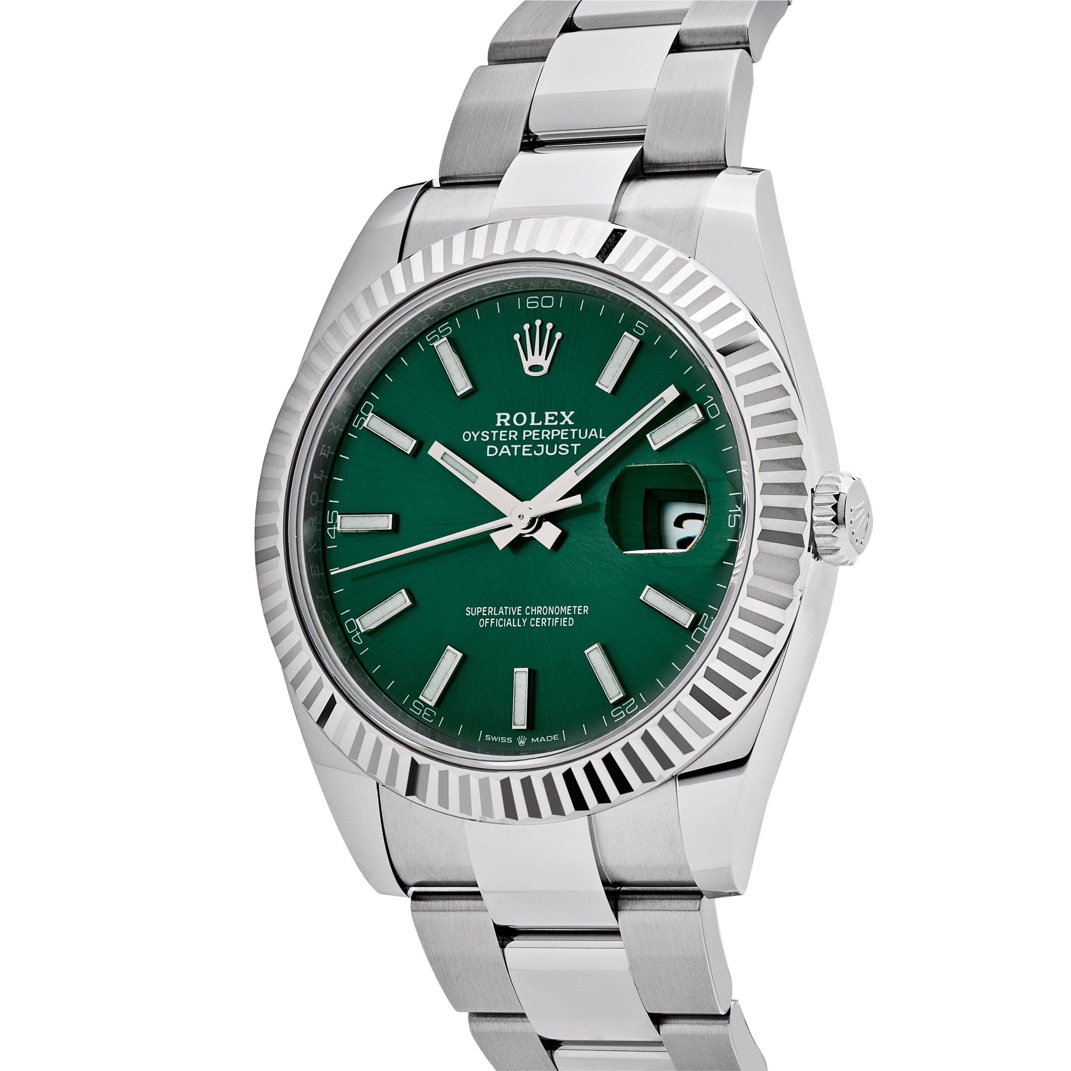 Rolex Datejust 126334 Stainless Steel and White Gold Mint Green Dial Oyster