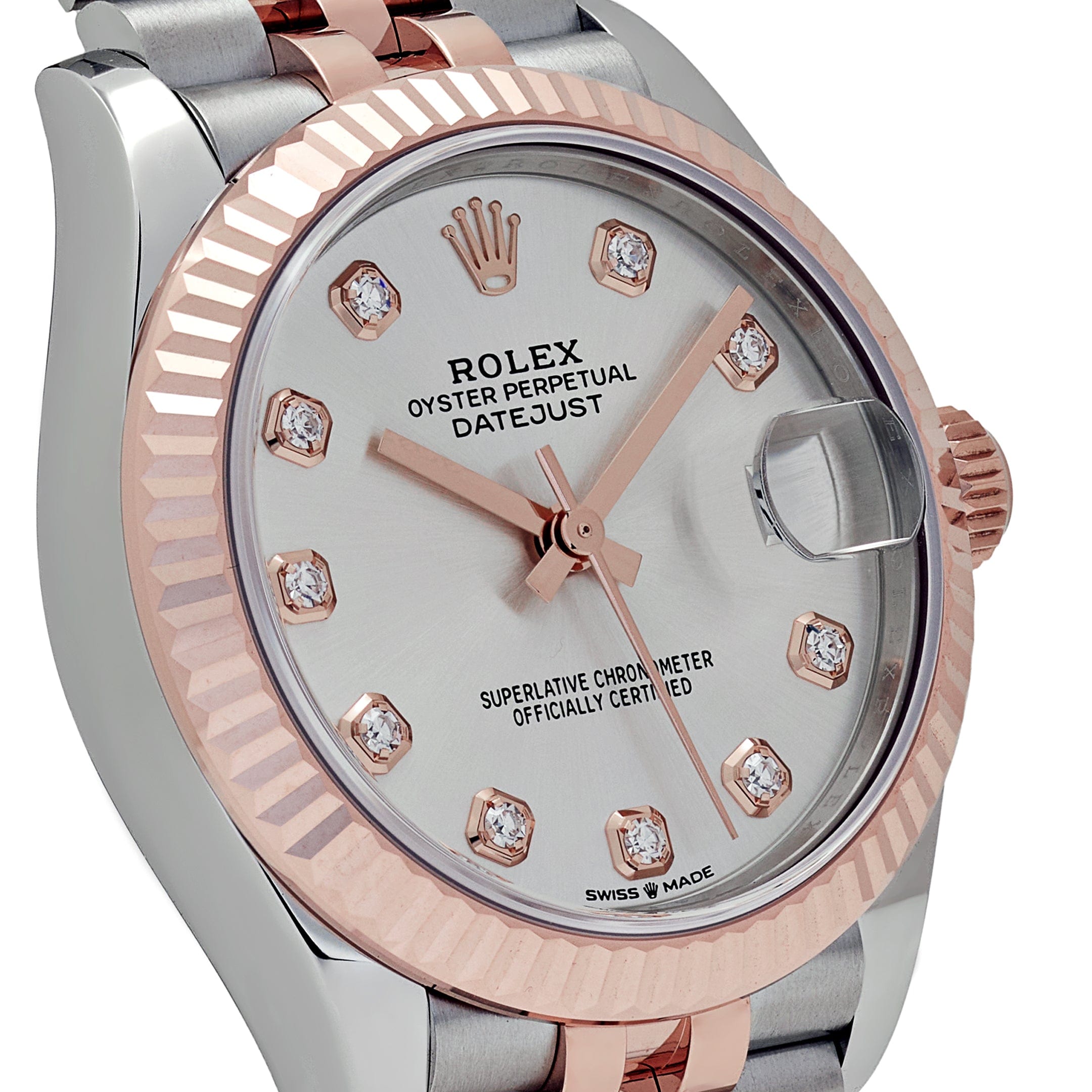 Rolex Datejust 278271 'Ladies' Stainless Steel Rose Gold Silver Diamond Dial (2025)