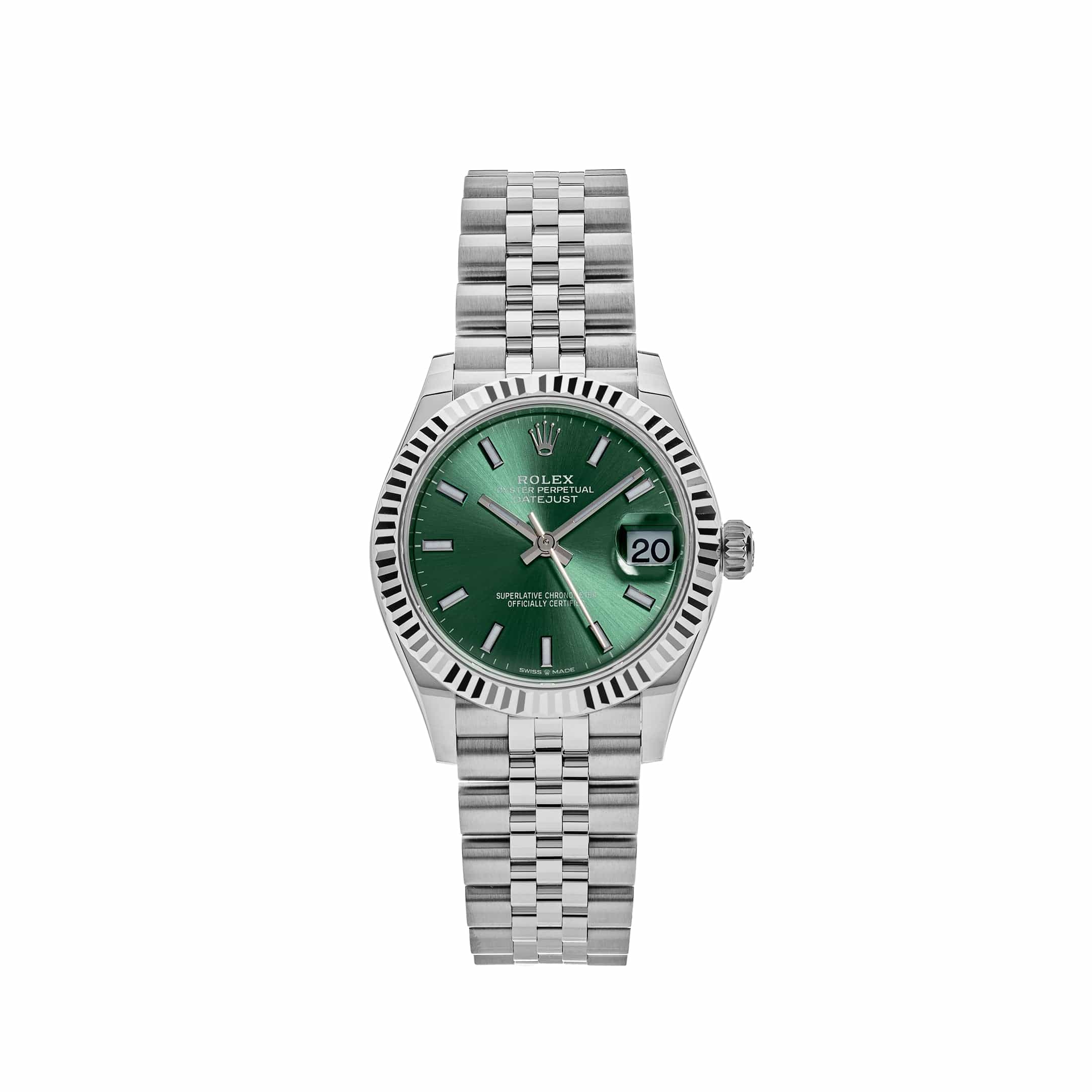 Luxury Watch Rolex Datejust 31 Ladies' Stainless Steel Mint Green Dial Jubilee 278274 Wrist Aficionado