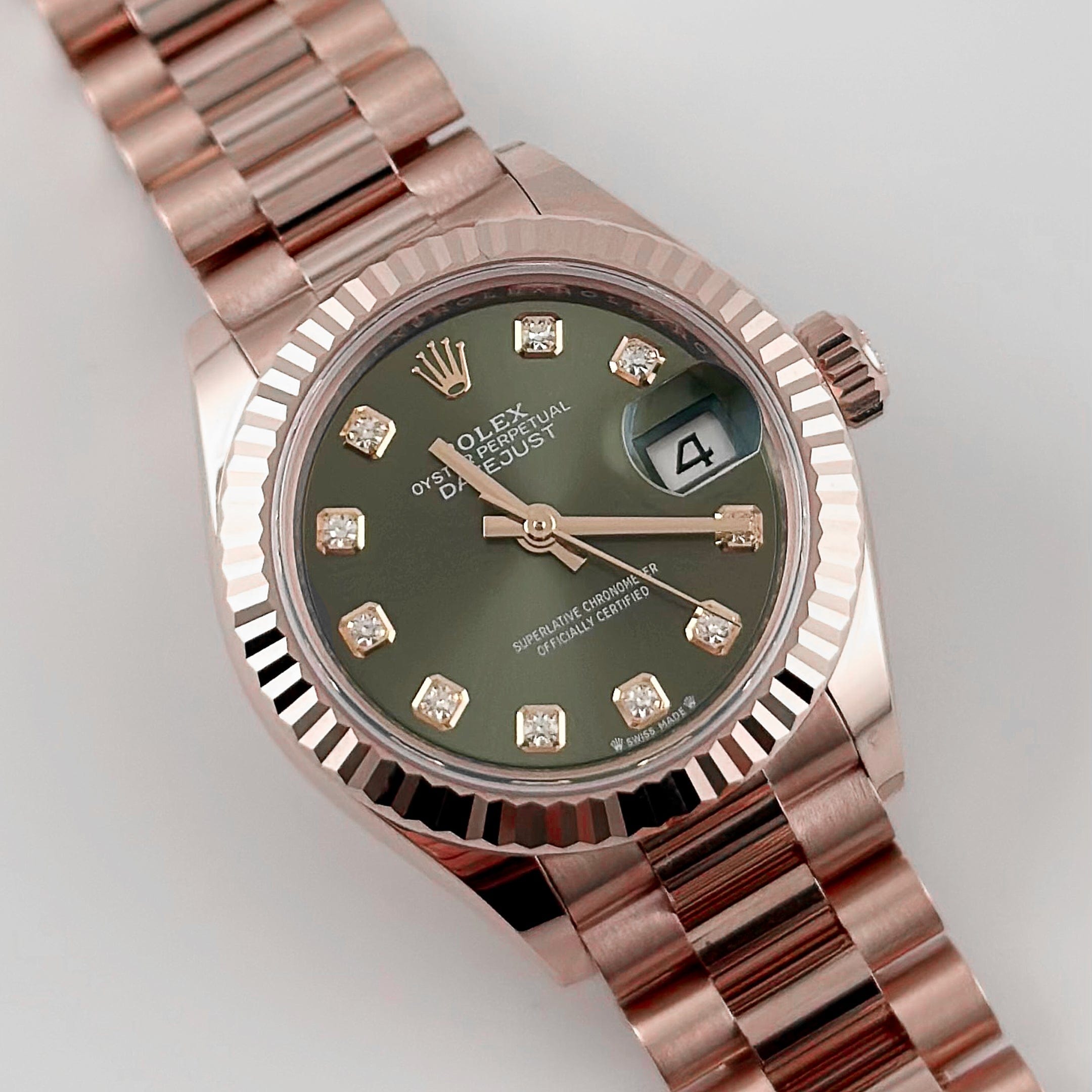 Rolex Datejust 279175 'Ladies' Rose Gold Olive Diamond Dial (2025)