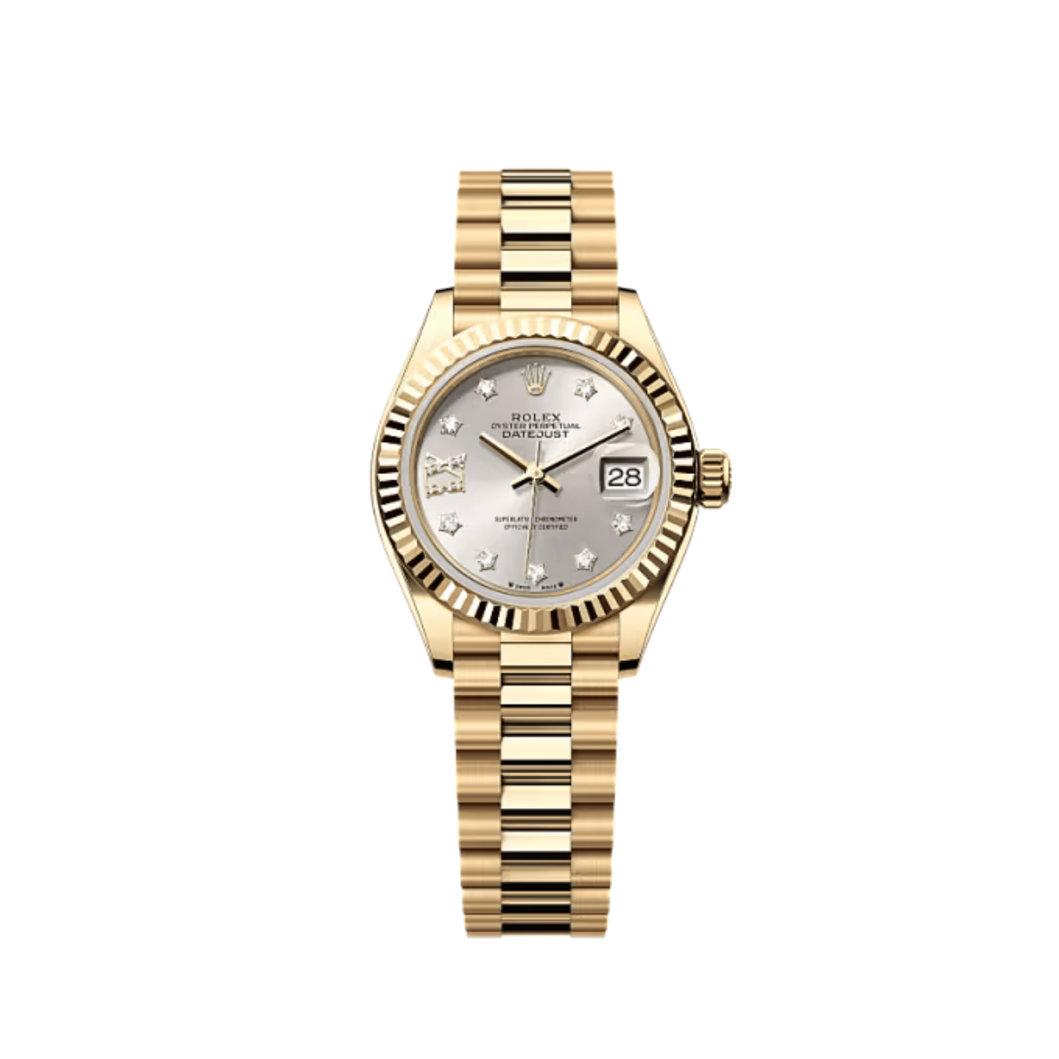 Rolex Datejust 28 279178 'Ladies' Yellow Gold Silver Diamond Dial (2021)