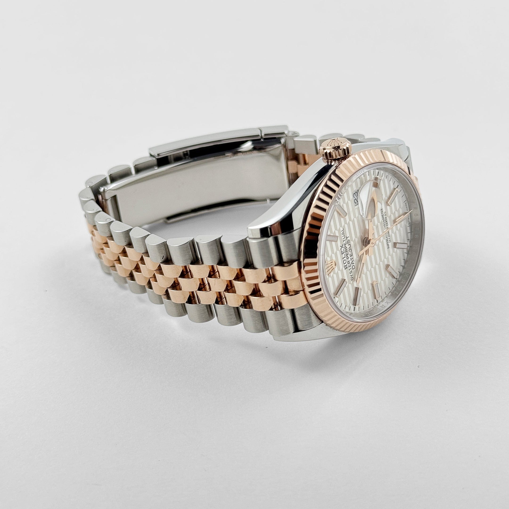 Rolex Datejust 36 126231 Rose Gold Stainless Steel Silver Fluted Motif Dial (2024)