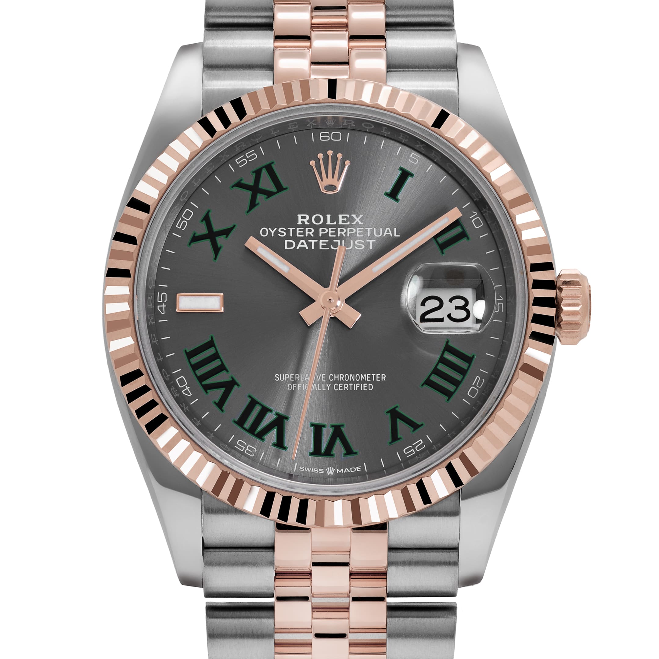 Rolex Datejust 36 126231 'Wimbledon' Stainless Steel Rose Gold Slate Dial Jubilee (2023)