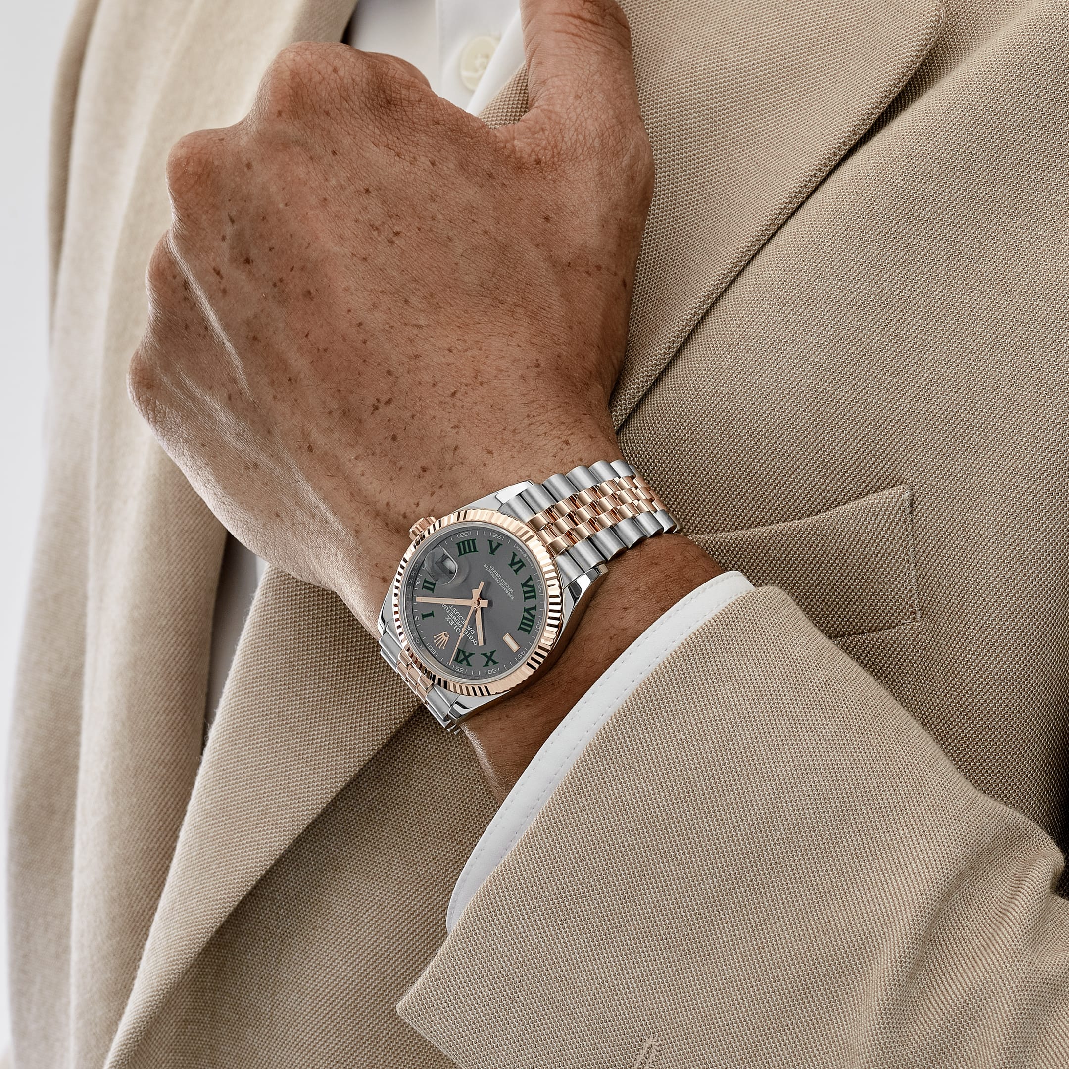 Rolex Datejust 36 126231 'Wimbledon' Stainless Steel Rose Gold Slate Dial Jubilee (2023)