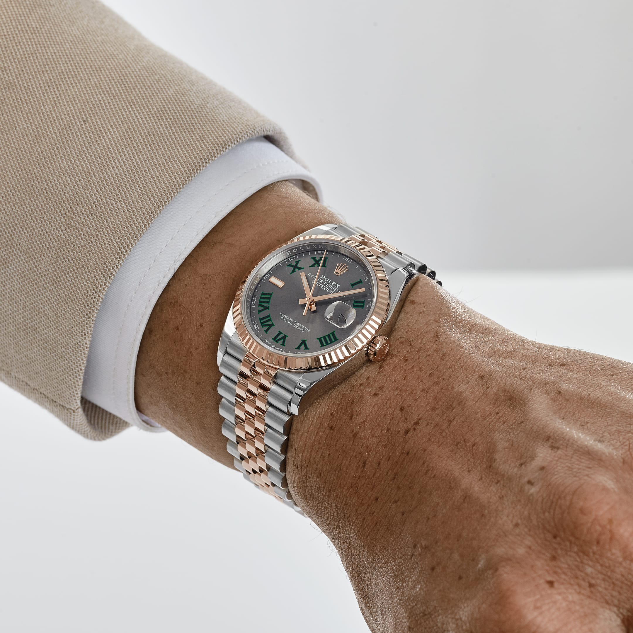 Rolex Datejust 36 126231 'Wimbledon' Stainless Steel Rose Gold Slate Dial Jubilee (2023)