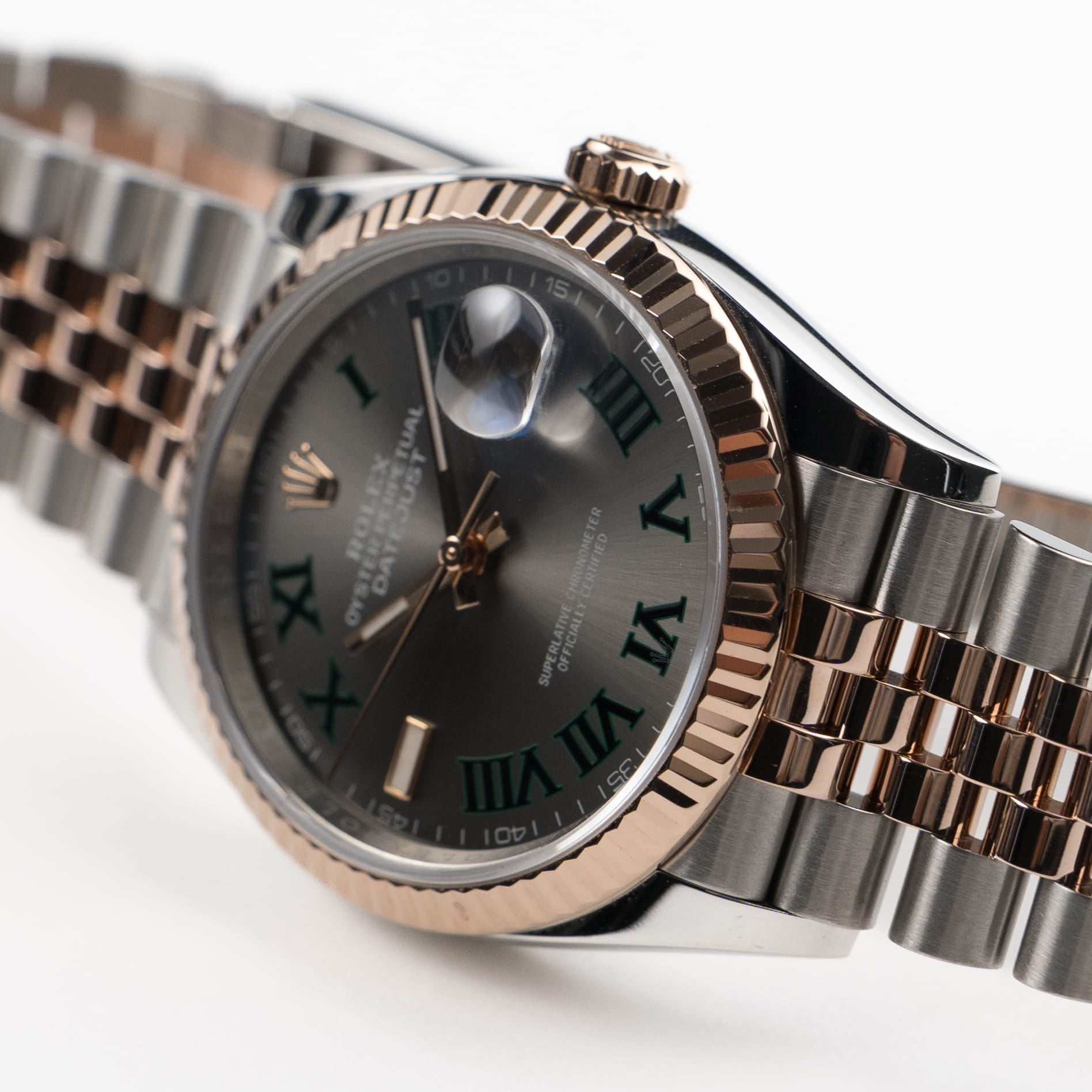 Rolex Datejust 36 126231 'Wimbledon' Stainless Steel Rose Gold Slate Dial Jubilee (2023)