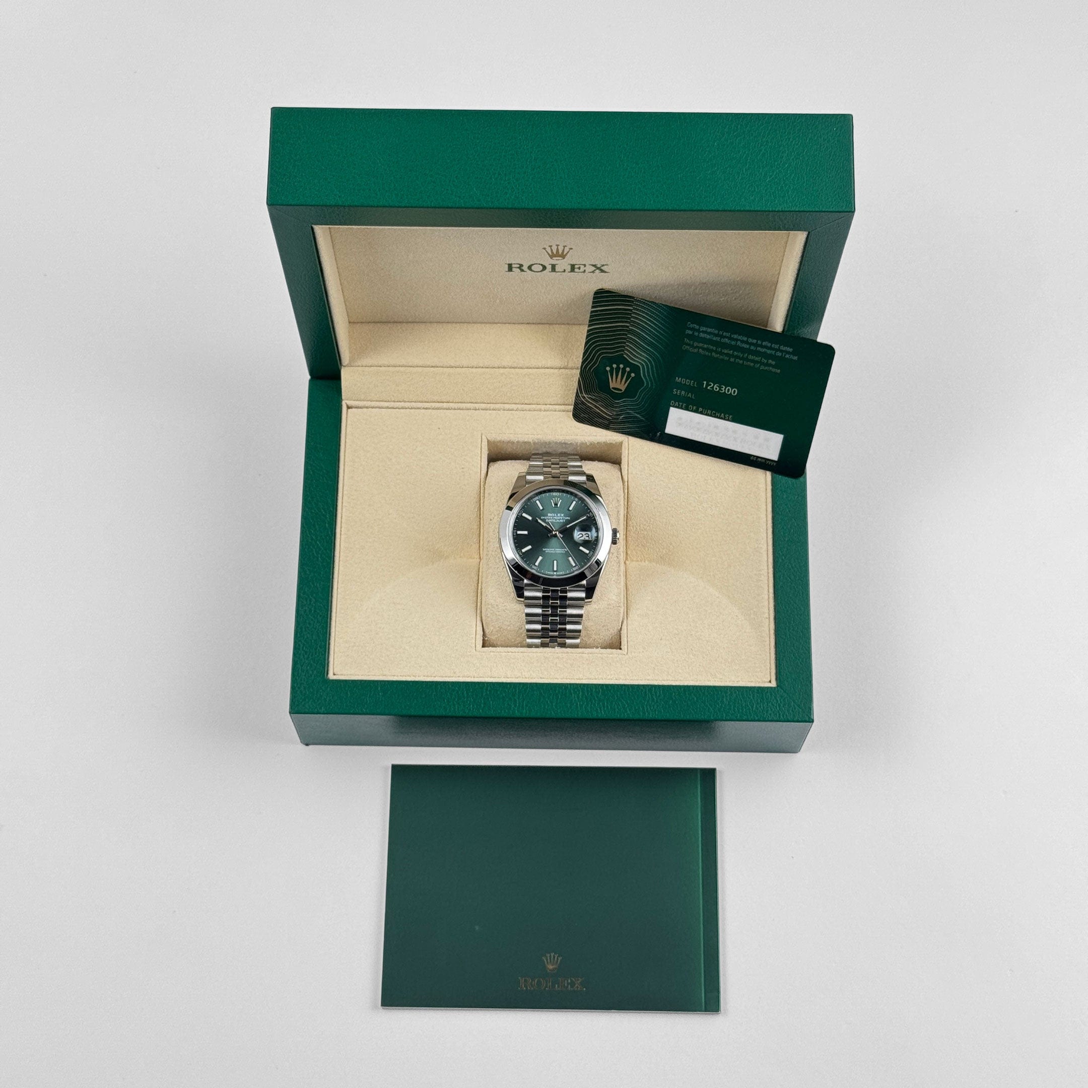 Rolex Datejust 41 126300 Stainless Steel Green Dial Jubilee (2023)