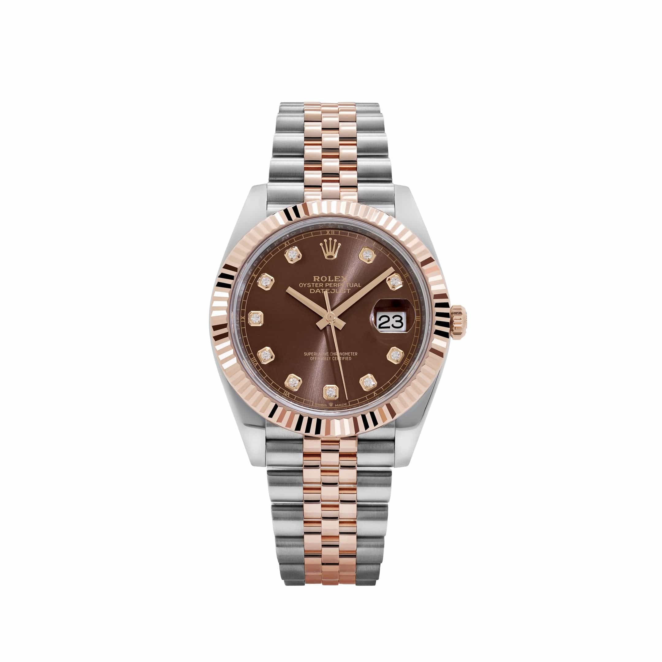 Rolex Datejust 41 126331 Stainless Steel Rose Gold Chocolate Diamond Dial Jubilee (2023)