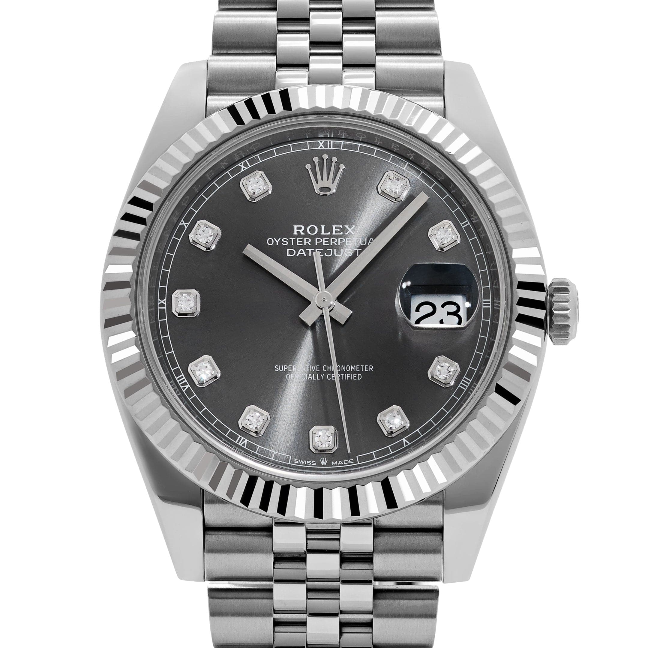 Rolex Datejust 41 126334 Stainless Steel Slate Diamond Dial Jubilee (2025)
